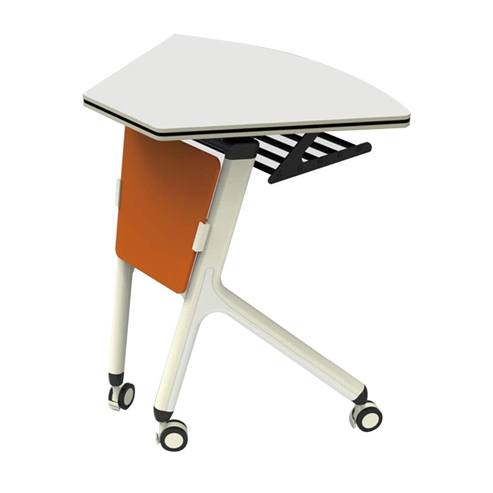 ZR-Wall Folding Computer Desk 72.7x57.3x75cm - Space Saving Home Office Desk for Work, Study & Conference | Compact Training & Negotiation Table with Scalloped Edge Design | Perfect for Small Spaces, Dorm Rooms & Home Offices