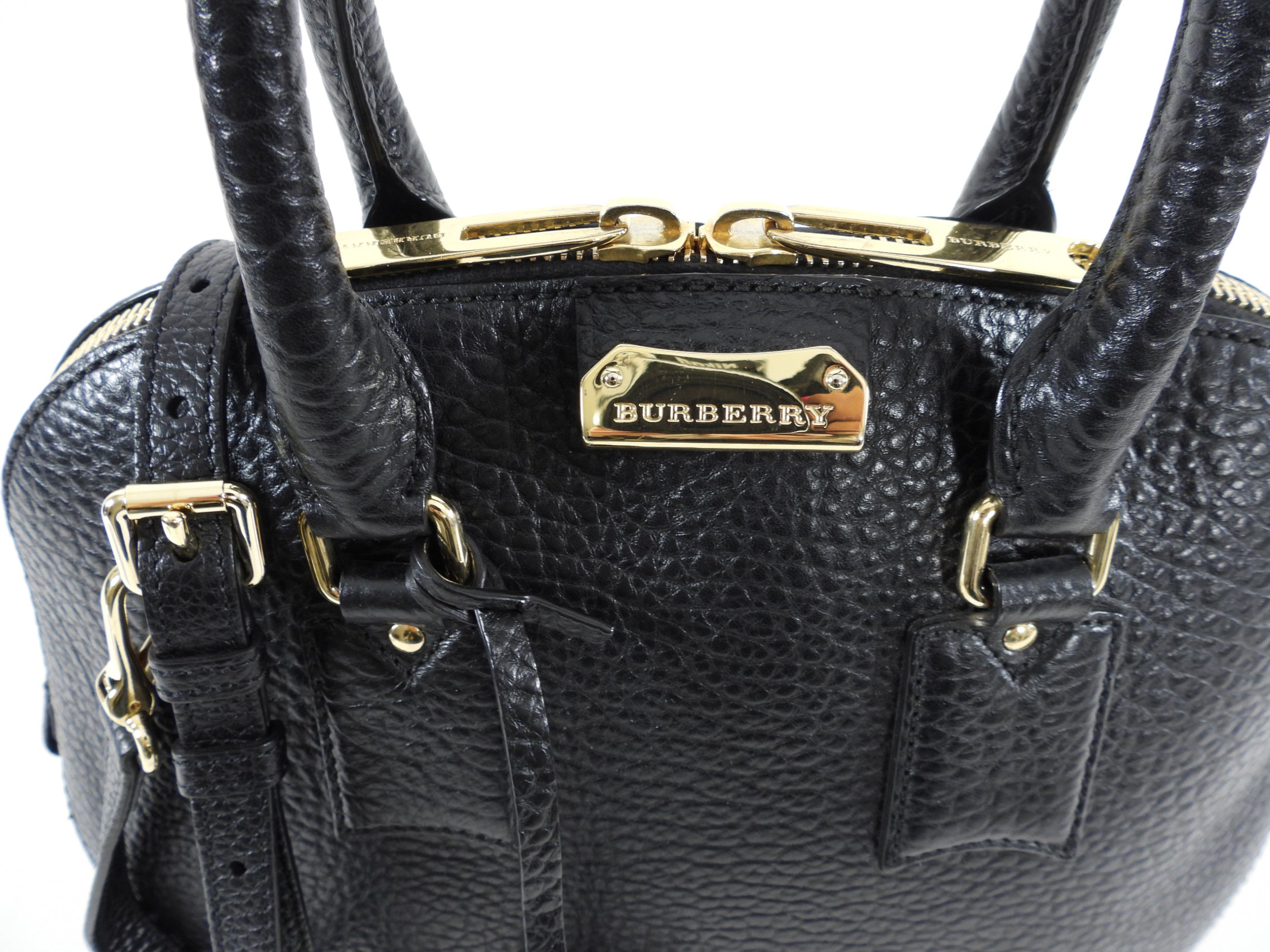Burberry Black Grained Leather Orchard Two-Way Handbag | Crossbody & Shoulder Bag for Women | Perfect for Work, Travel & Everyday Use