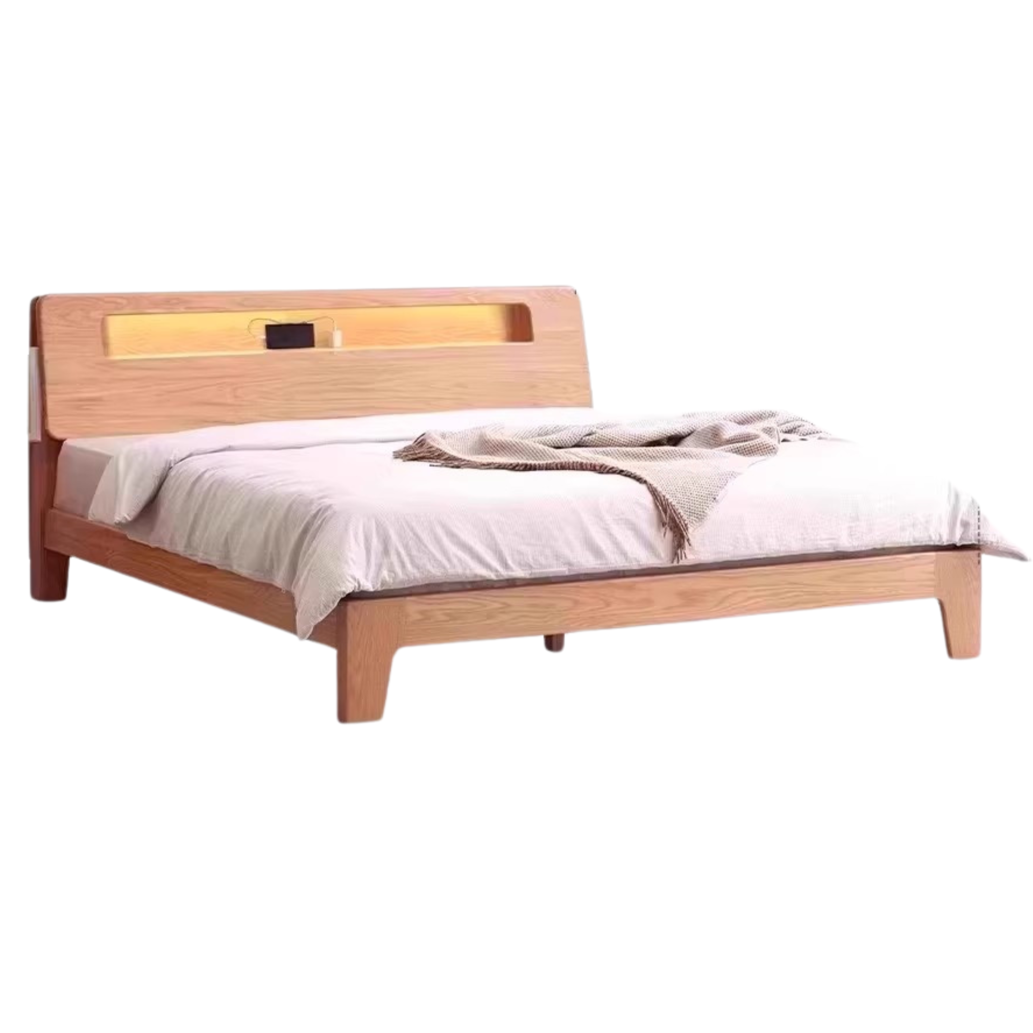 Natural Wood Color Oak low berth with inclined backrest