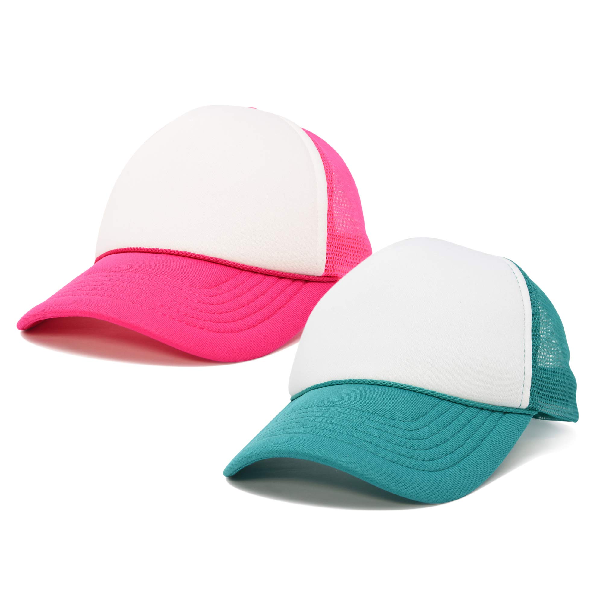 DALIX Two-Tone Blank Trucker Hats - 2 Pack (2 for 1 Deal) - Perfect for Custom Embroidery, Promotions & Outdoor Activities