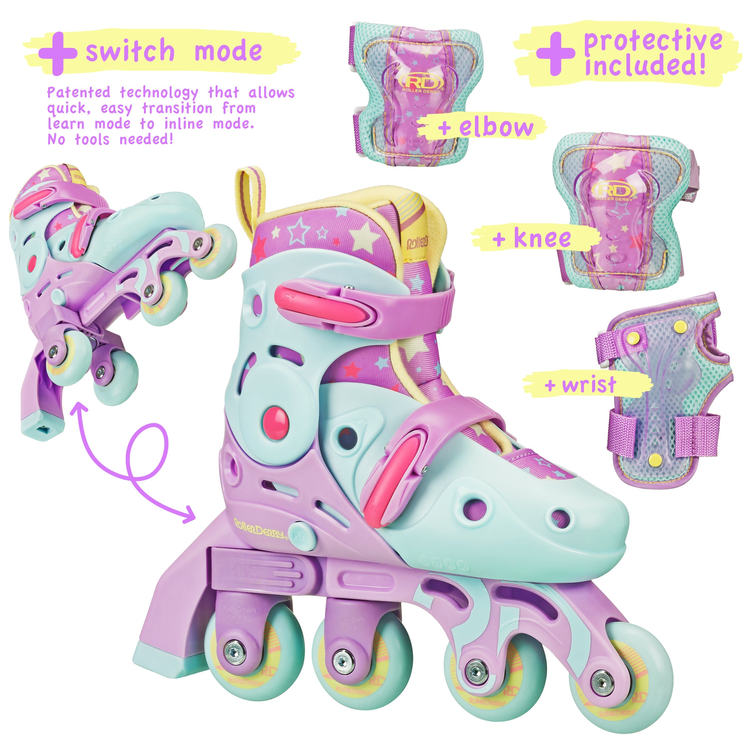 Adjustable Roller Skates for Girls - Switch Style with Light-Up Wheels - Perfect for Indoor & Outdoor Skating, Birthday Gifts, and Fun Exercise