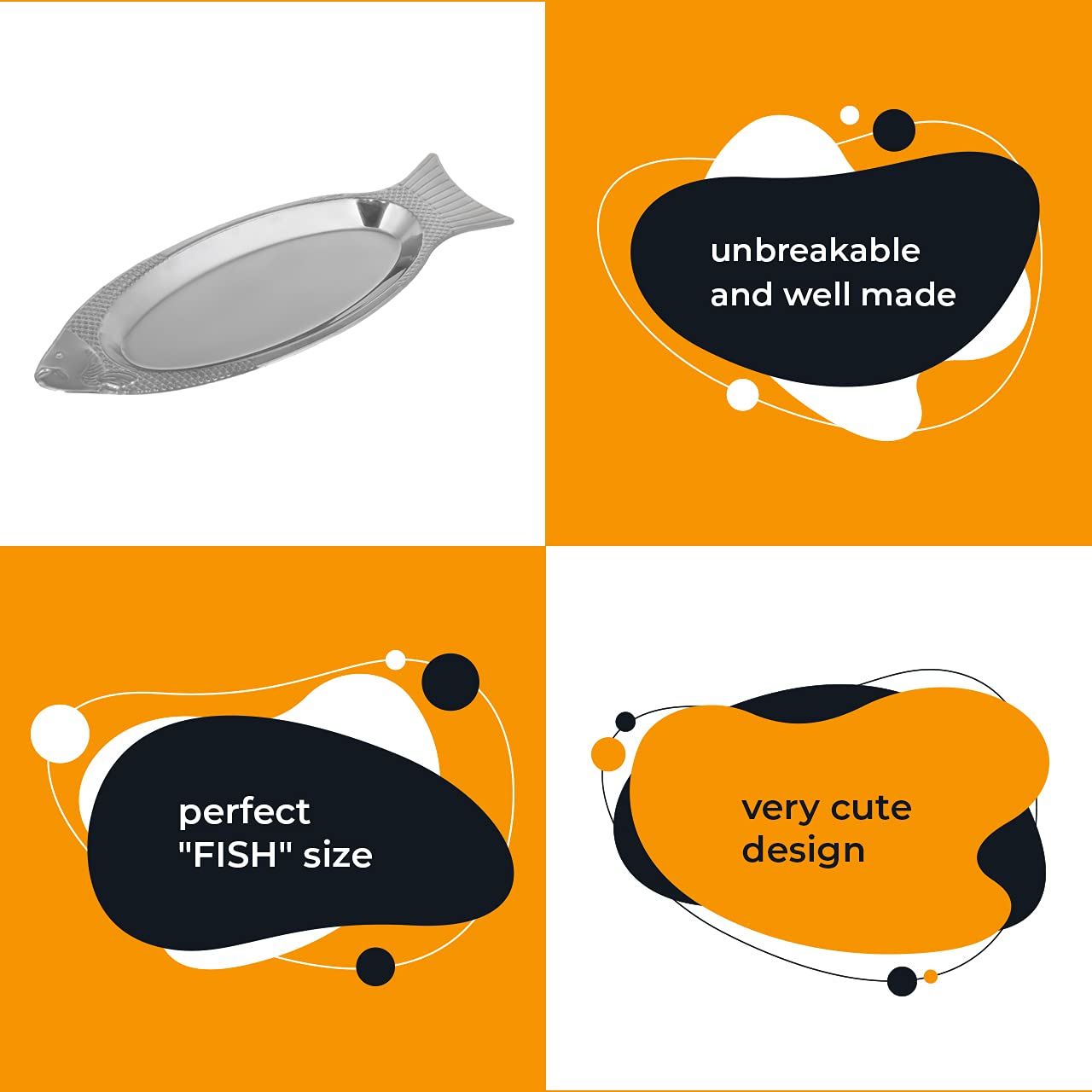 Premium Stainless Steel Oval Fish Platter - Elegant Serving Dish for Seafood, Sushi & Appetizers - Perfect for Dinner Parties, Catering & Restaurant Presentations