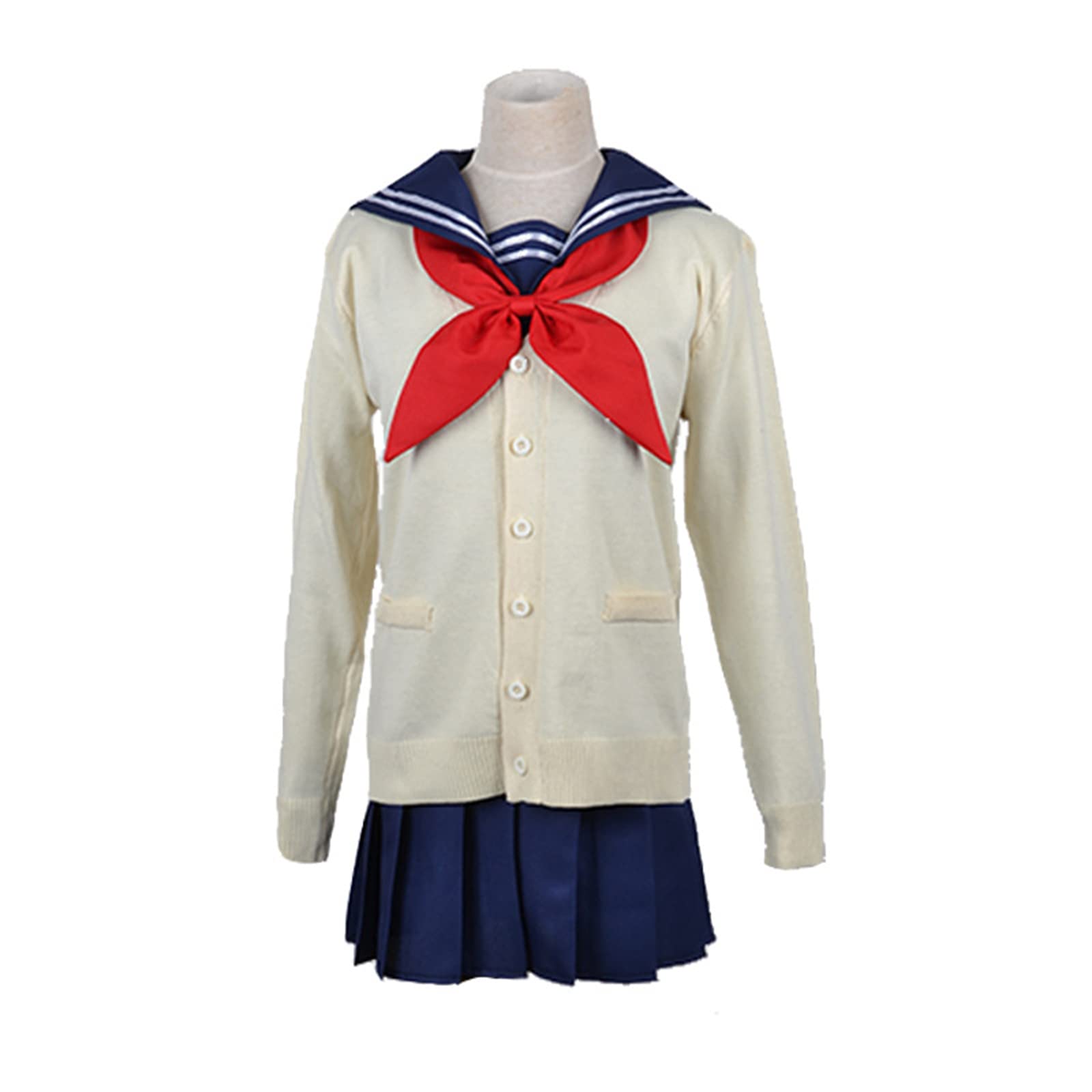 My Hero Academia Himiko Toga Cosplay Costume - Anime Sailor Dress Outfit with Wig (Perfect for Halloween, Comic Con & Cosplay Events)
