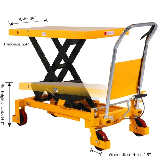 Apollolift A 2014 Single Scissor Lift Table - 2200 lbs Capacity, 39.4