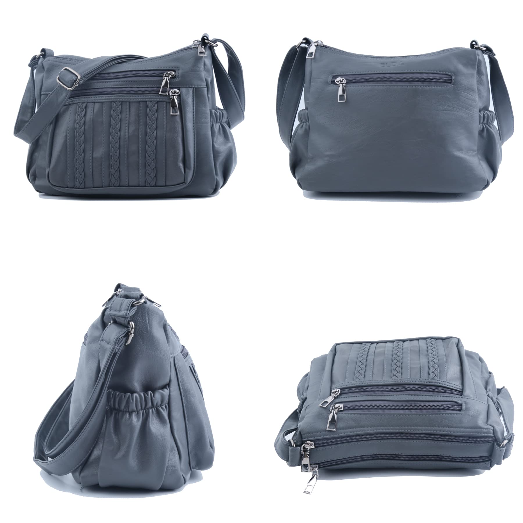 Stylish ELDA Women's Crossbody Purse - Soft PU Leather Shoulder Bag with Multiple Pockets | Perfect for Work, Travel & Everyday Use