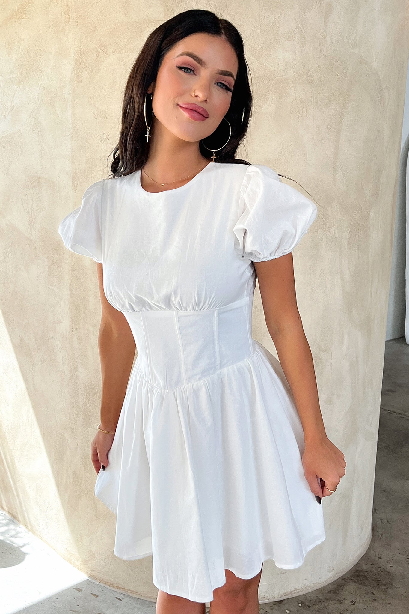 Jordyn Dress in White - Elegant Women's Summer Dress for Casual Outings, Beach Vacations & Date Nights