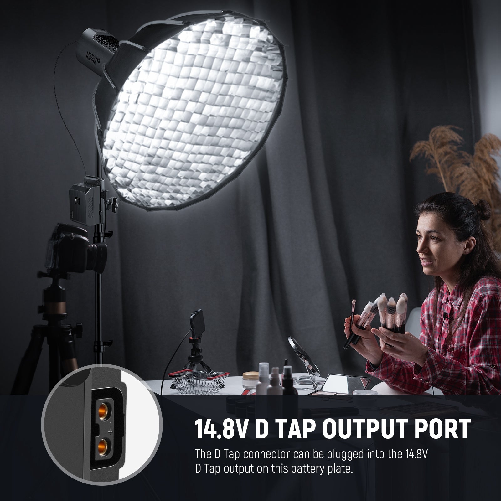 NEEWER PS008 K2 V Mount Battery Plate with D-Tap to DC Cable - Compatible with MS Series Cameras - Power Your DSLR, Camcorder & Film Equipment On-The-Go