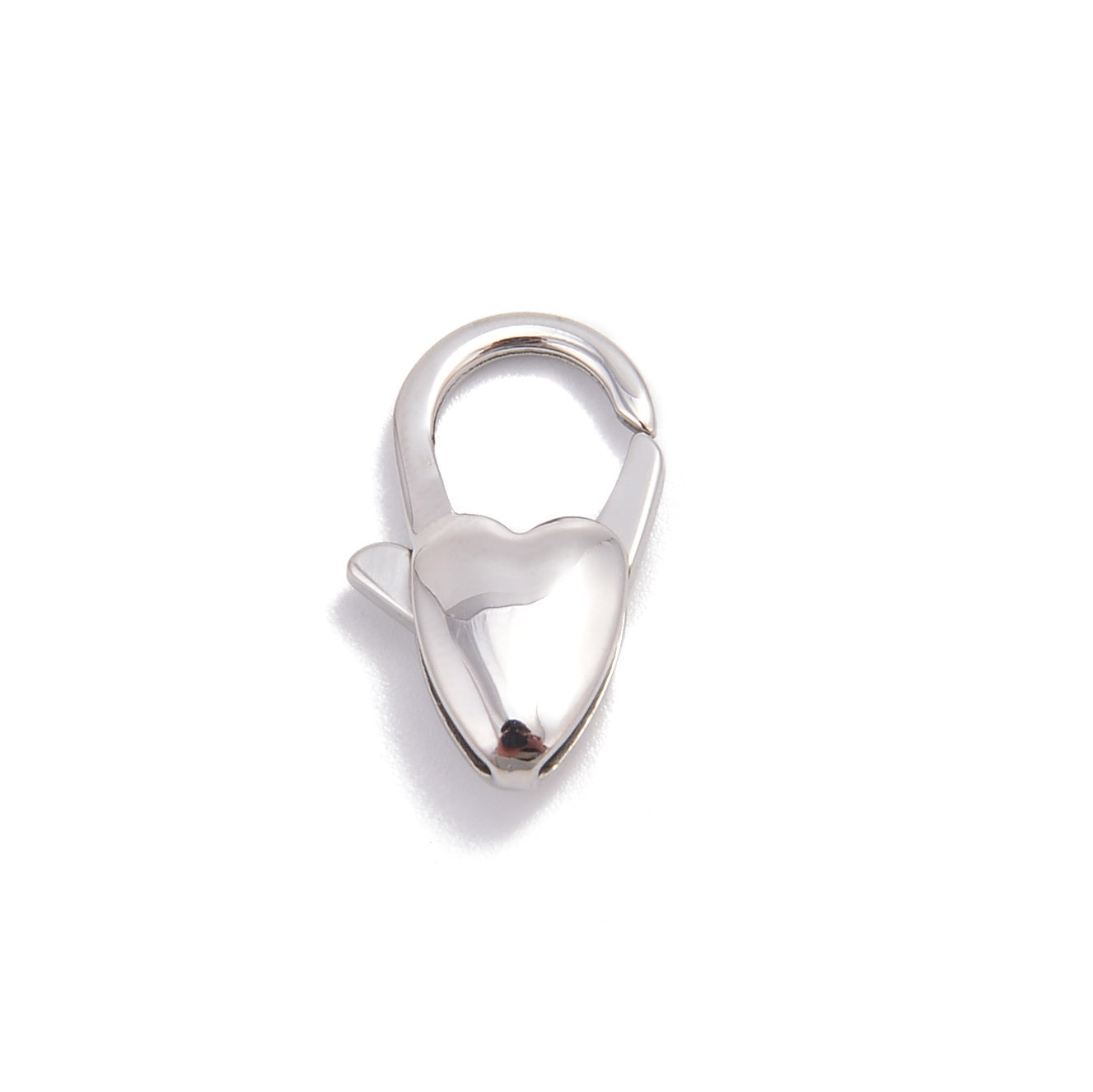304 Stainless Steel Heart-Shaped Lobster Clasp - 20mm Jewelry Making Supplies for Necklaces, Bracelets & DIY Crafts - 1 Piece per Bag