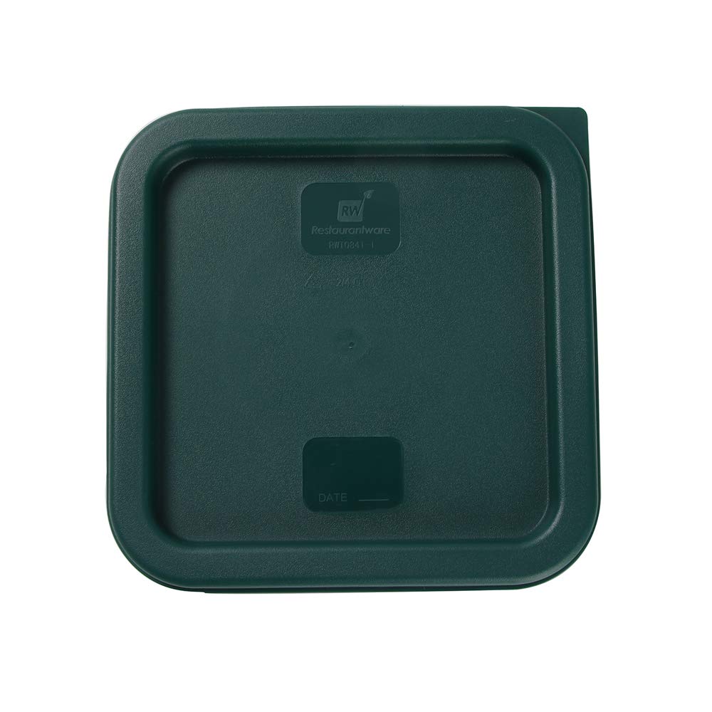 Met Lux 10-Pack Square Food Storage Container Lids - Green Plastic, Dishwasher & Freezer Safe - Replacement Lids for Marinating & Meal Prep Containers (Containers Sold Separately) - Ideal for Restaurant, Catering & Home Kitchen Organization