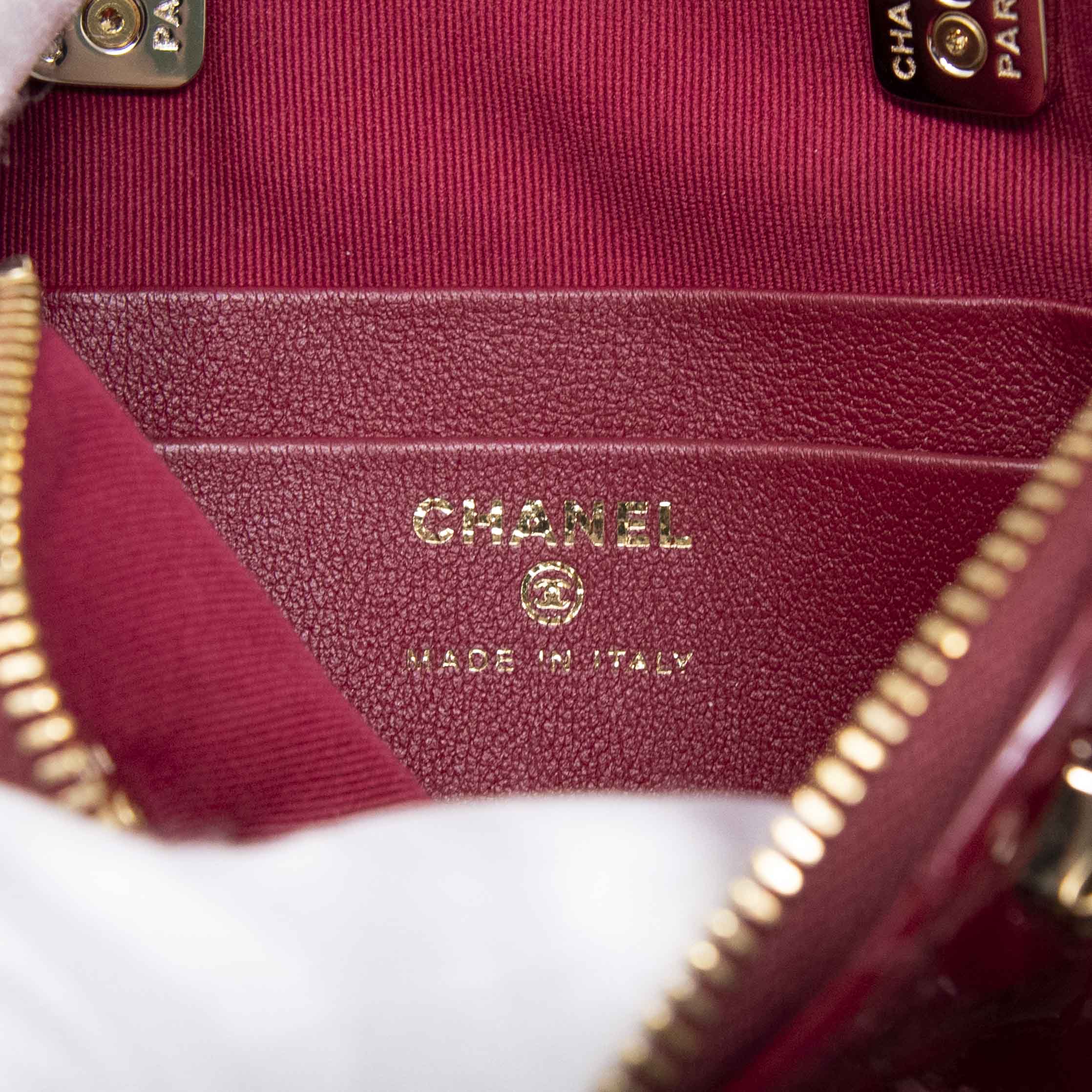 Chanel Burgundy Coco Quilted Leather Crossbody Clutch Bag with Chain - Perfect for Evening Parties, Weddings & Special Occasions