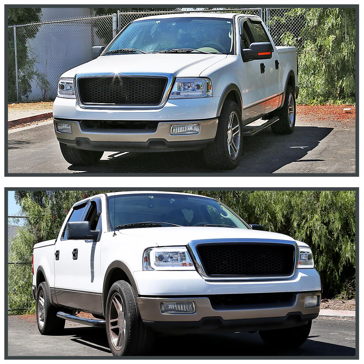 Spec-D Tuning Chrome LED Projector Headlights for 2004-2008 Ford F-150 & 2006-2008 Lincoln Mark LT - High Performance Headlamp Assembly (Left+Right Pair) - Upgrade Your Night Driving Experience with Bright LED Lighting