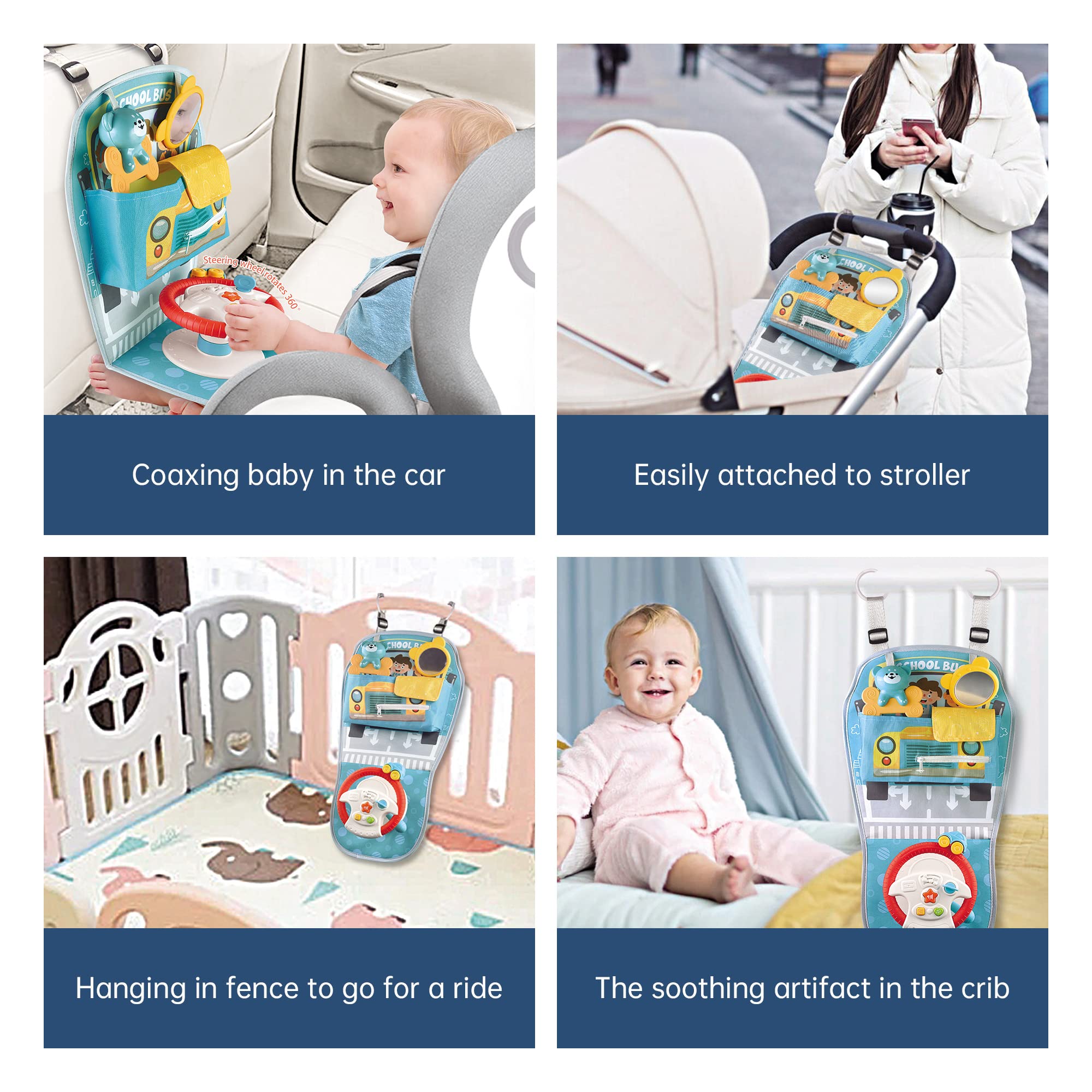 Best Baby Car Seat Toys with Steering Wheel - Fun & Safe Travel Toy for Toddlers on Long Car Rides - Perfect for Road Trips & Family Vacations