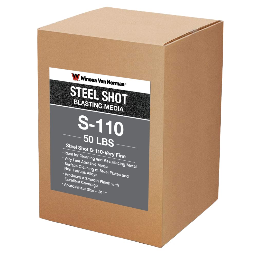 Premium S-110 Steel Shot Blasting Media - 50lb Fine Grit for Metal Surface Preparation & Cleaning | Ideal for Sandblasting, Rust Removal & Industrial Cleaning