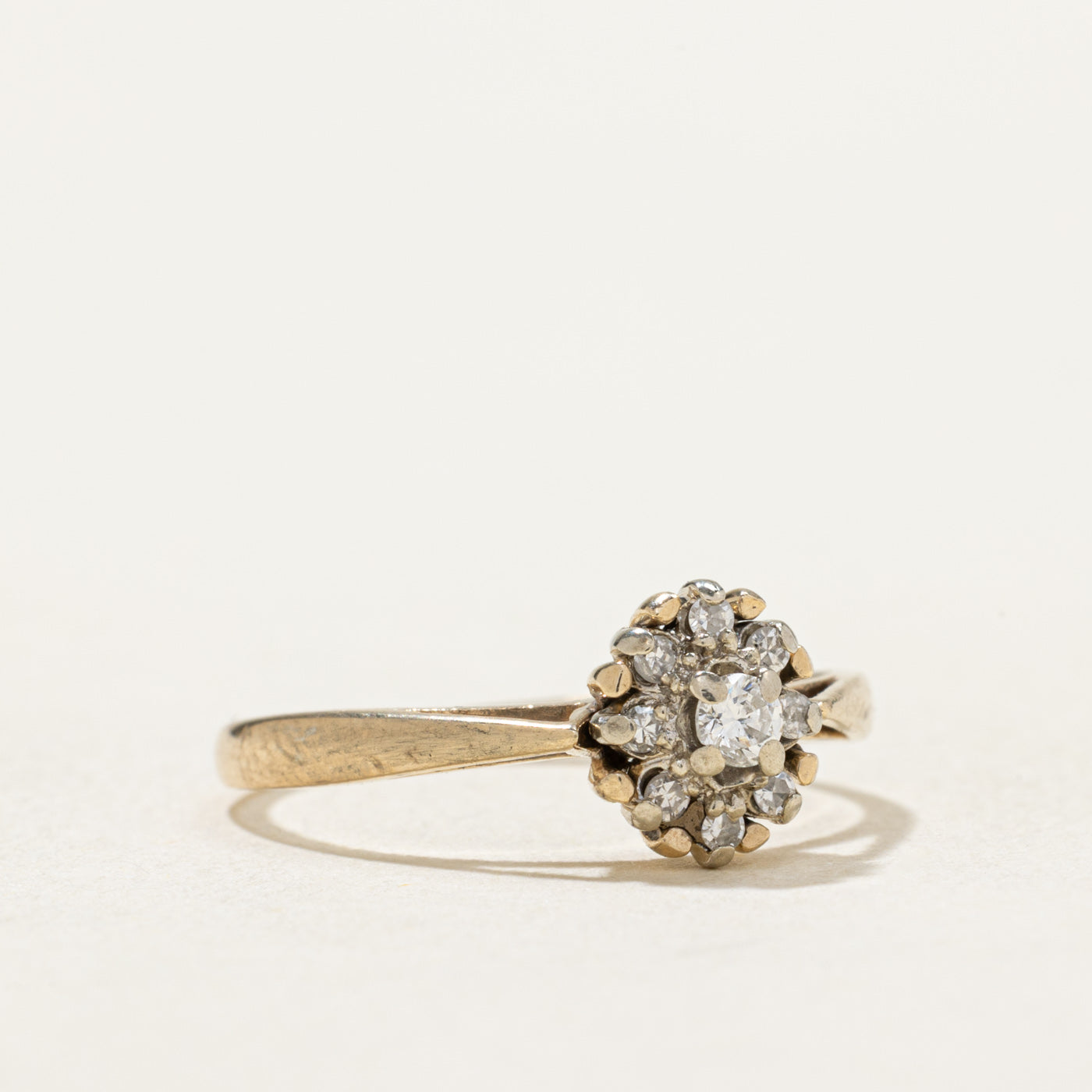 0.10ctw Diamond Petal Reverse Tapered Ring - Size 5.75 - Elegant Wedding Band, Anniversary Gift for Her, Perfect for Engagement & Special Occasions