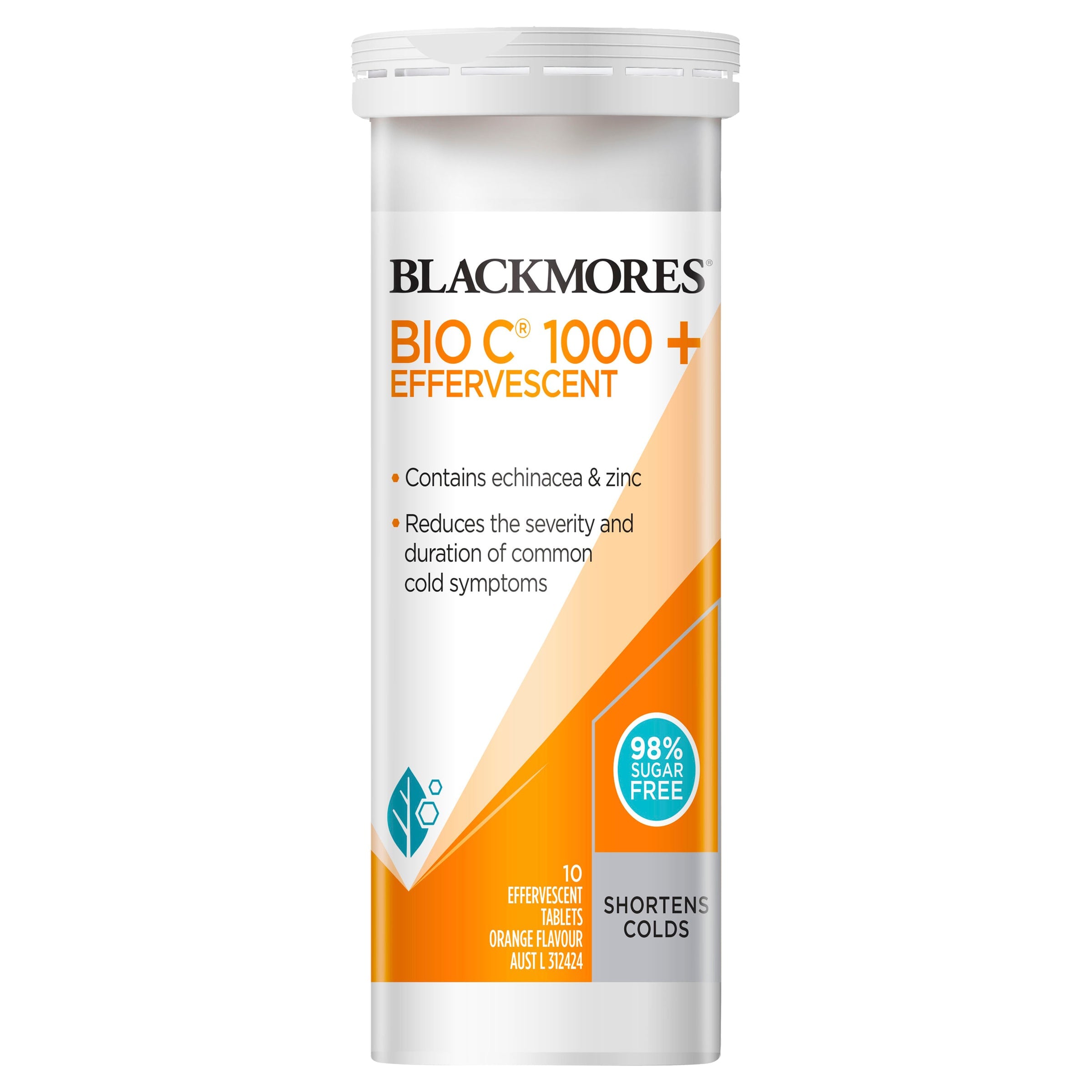 Blackmores Bio C Effervescent Vitamin C Tablets - Immune Support & Antioxidant Boost - Orange Flavor - 30 Effervescent Tablets - Perfect for Travel, Work & Daily Wellness