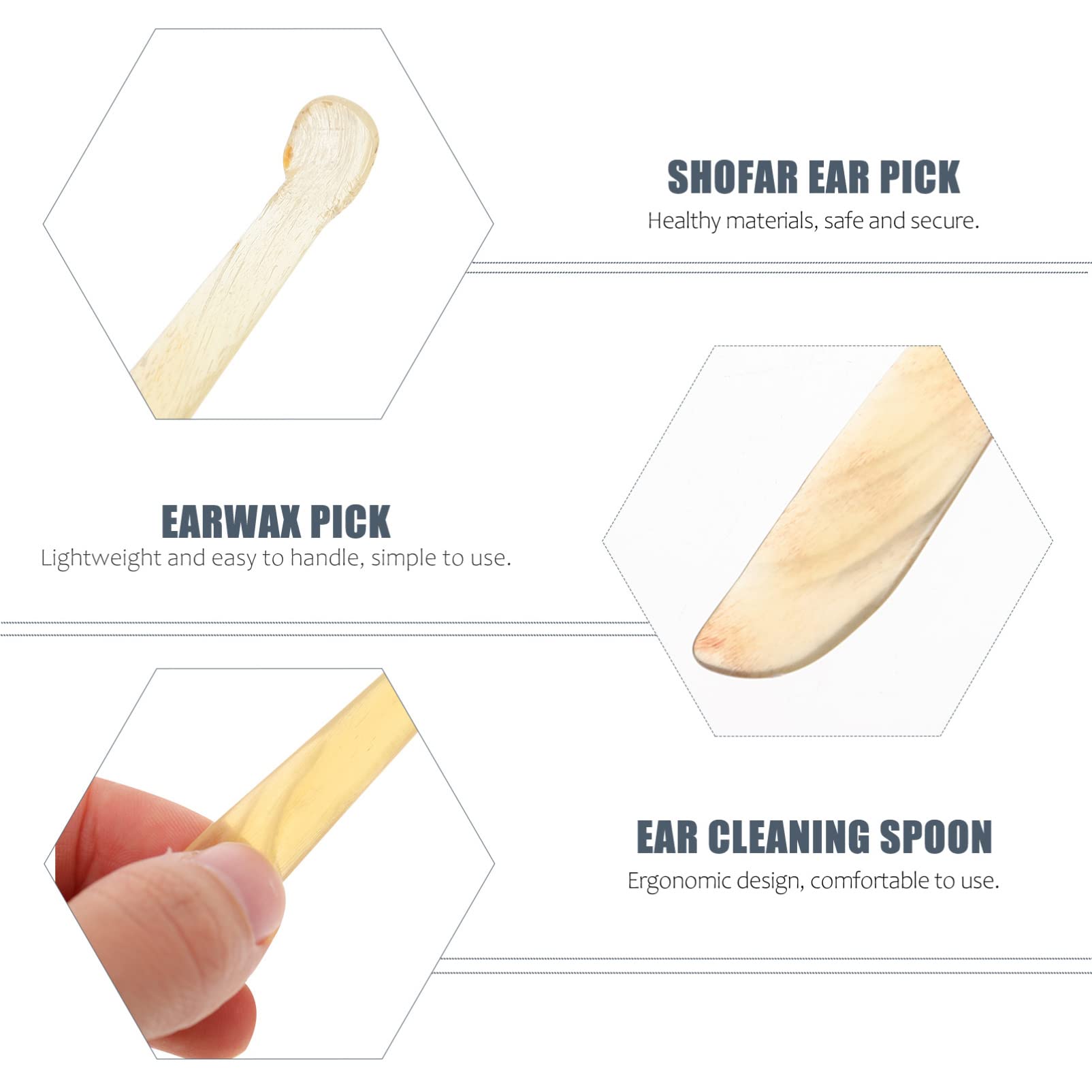 Beaupretty 3Pcs Sheep Horn Ear Wax Removal Tool - Gentle Ear Cleaner Kit for Safe Earwax Removal (Yellow) - Perfect for Home, Travel & Personal Hygiene Care
