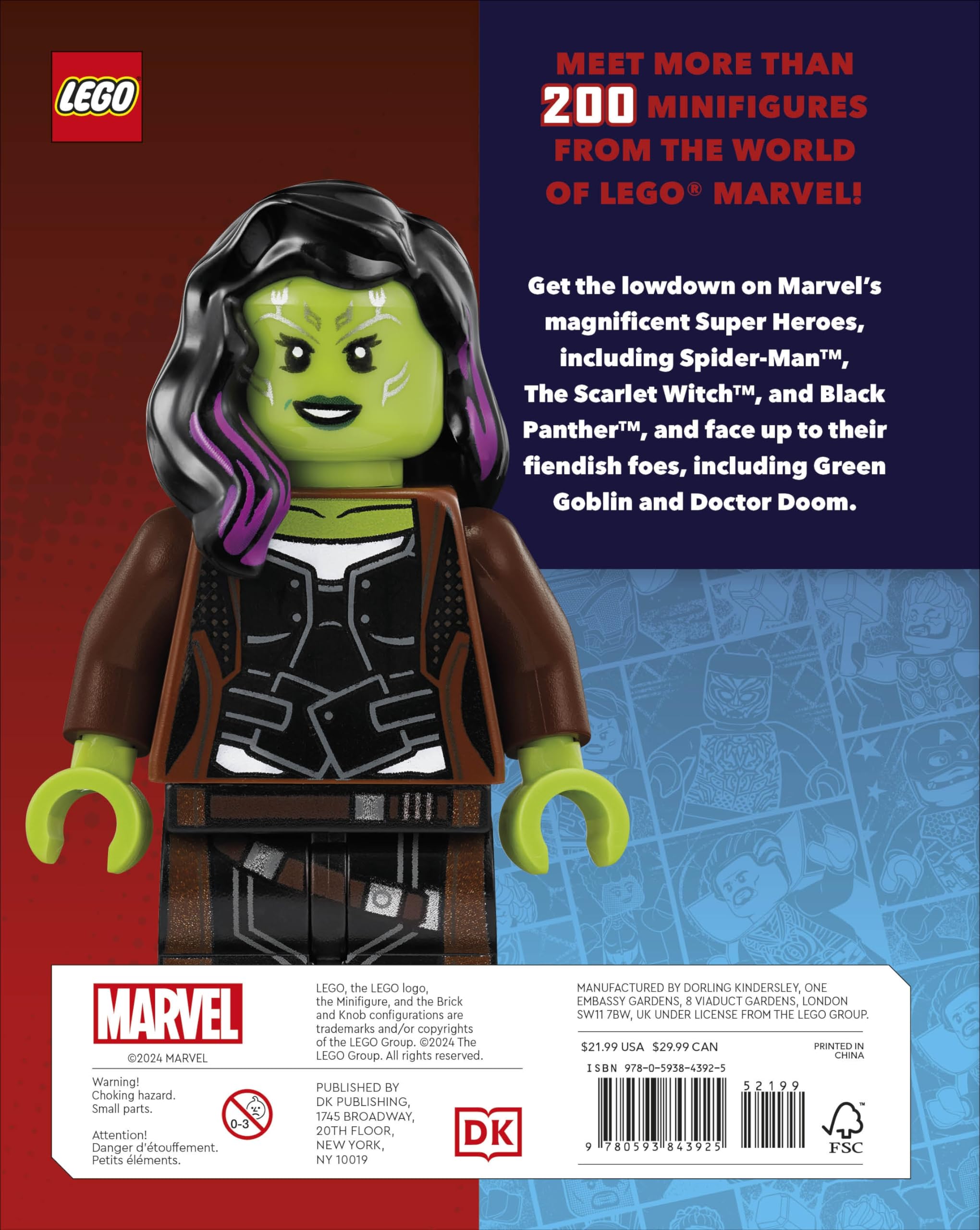 LEGO Marvel Character Encyclopedia Book with Exclusive Captain America Minifigure - Ultimate Collector's Guide for Superhero Fans & Gift for Kids & Adults - Perfect for Marvel Collections, Birthday Presents, and Educational Play
