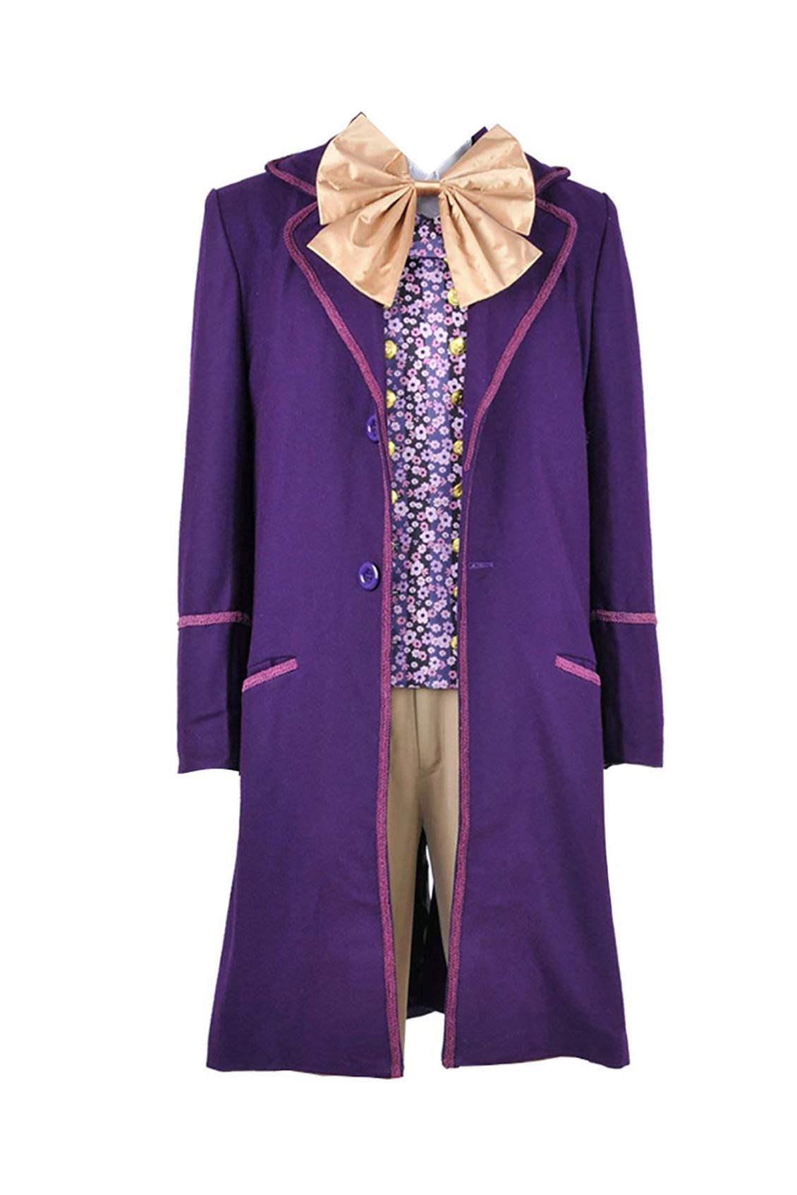 Willy Wonka Costume Full Set for Adults & Kids - Charlie and The Chocolate Factory Cosplay Outfit for Halloween, Parties & Movie Themed Events