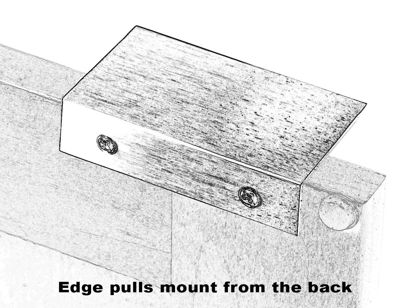 CKP Brand 20-Inch Back Mount Finger Edge Pull - Polished Chrome (10 Pack) - Perfect for Cabinet, Drawer & Furniture Hardware Installation
