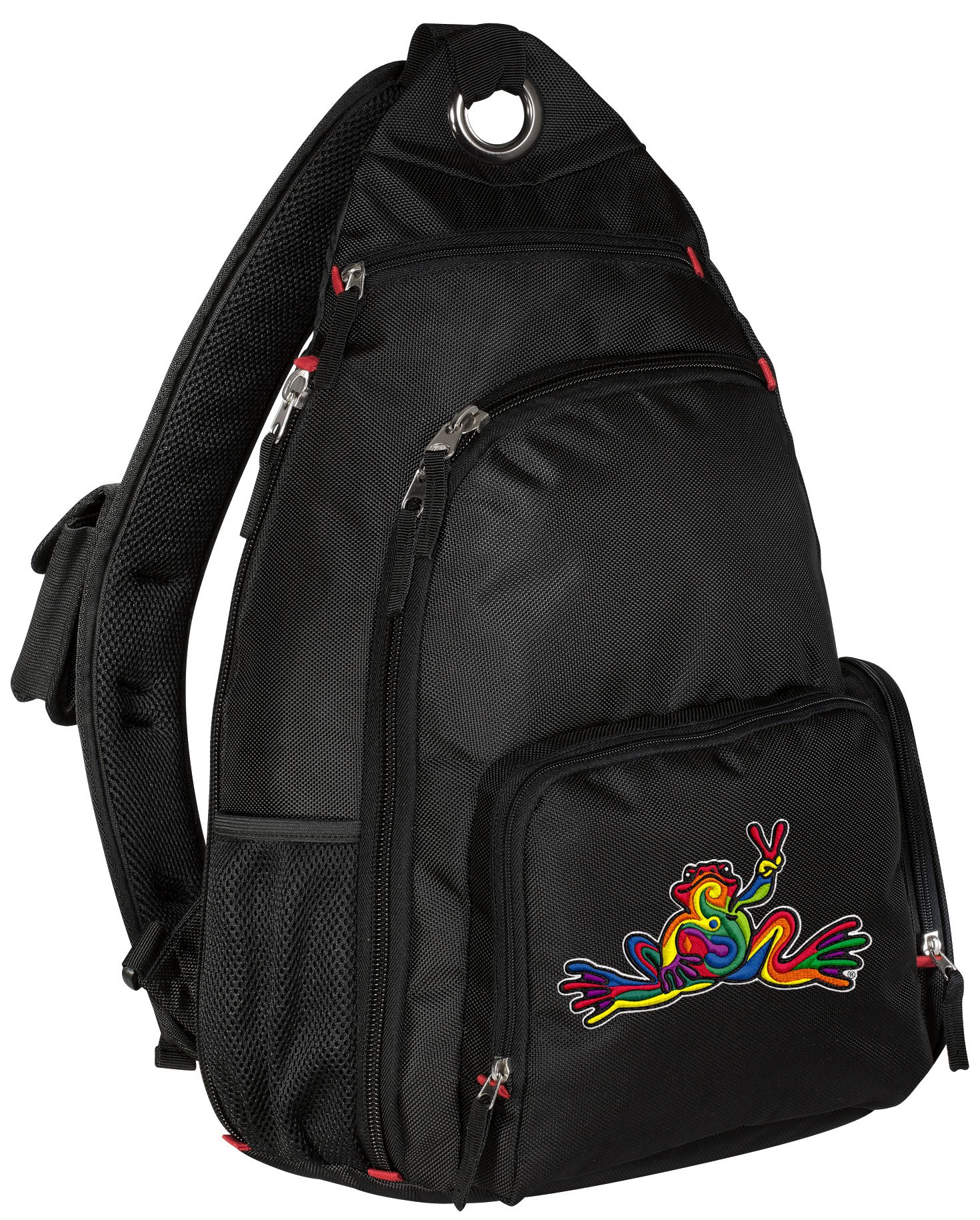 Peace Frogs Sling Backpack - Adjustable Single Strap Shoulder Bag for Men & Women - Perfect for Travel, Hiking, School & Daily Use