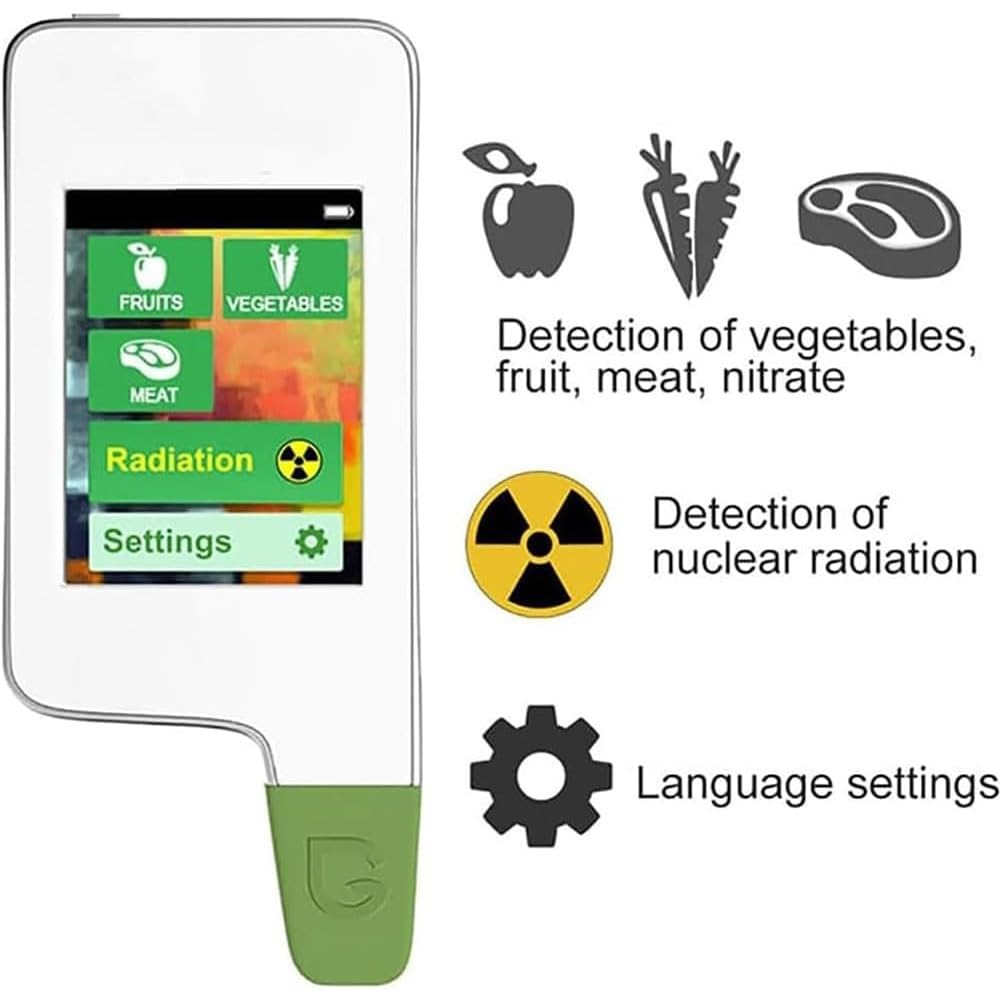 6-in-1 Food Safety Tester - Nitrate Detector, Pesticide Residue Analyzer, Radiation Meter for Water, Fresh Meat, Fruits & Vegetables | Home & Restaurant Use