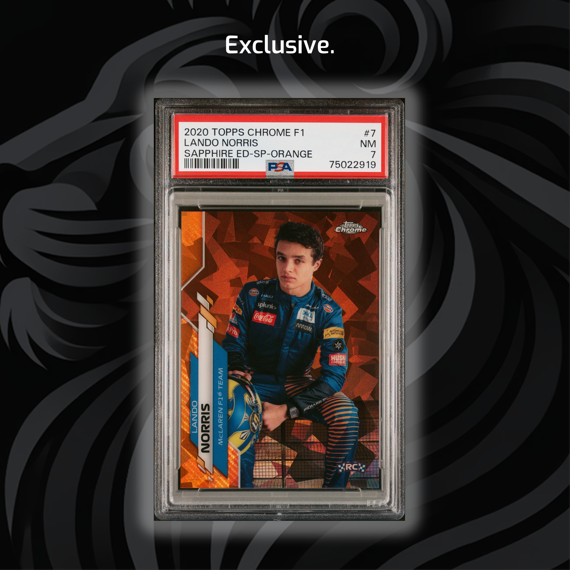2020 Topps Chrome Formula 1 Lando Norris #7 PSA 7 Sapphire Edition SP Orange - Perfect for F1 Collectors, Racing Fans, and Sports Memorabilia Enthusiasts