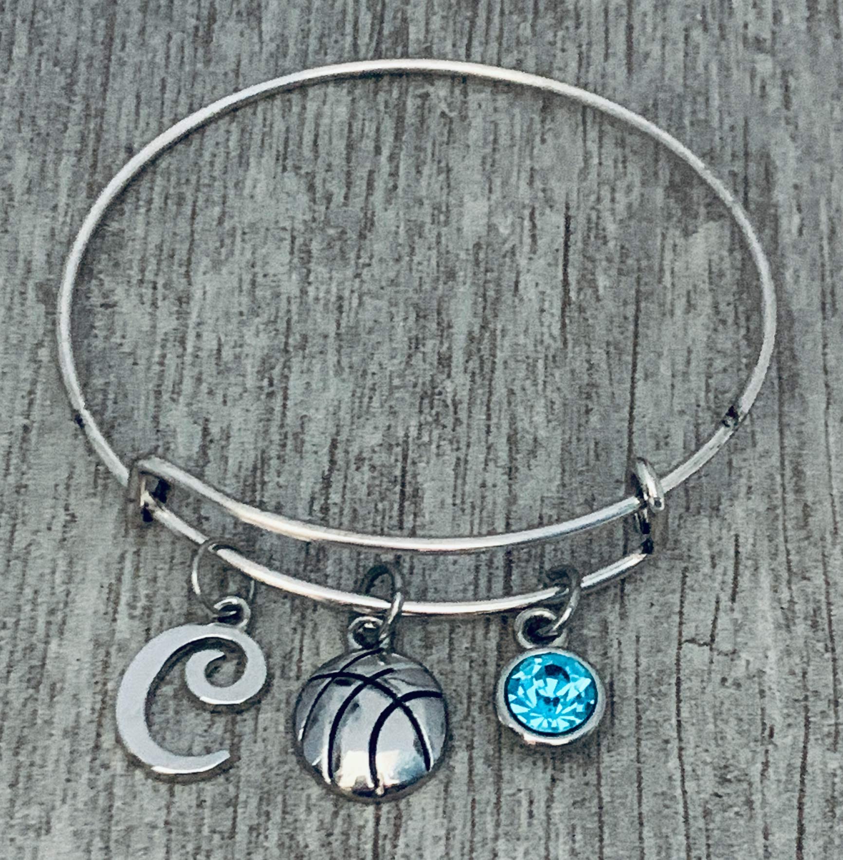 Custom Basketball Charm Bracelet for Women - Personalized Silver Basketball Jewelry Gift for Players & Teams - Perfect for Game Days, Birthdays & Sports Enthusiasts