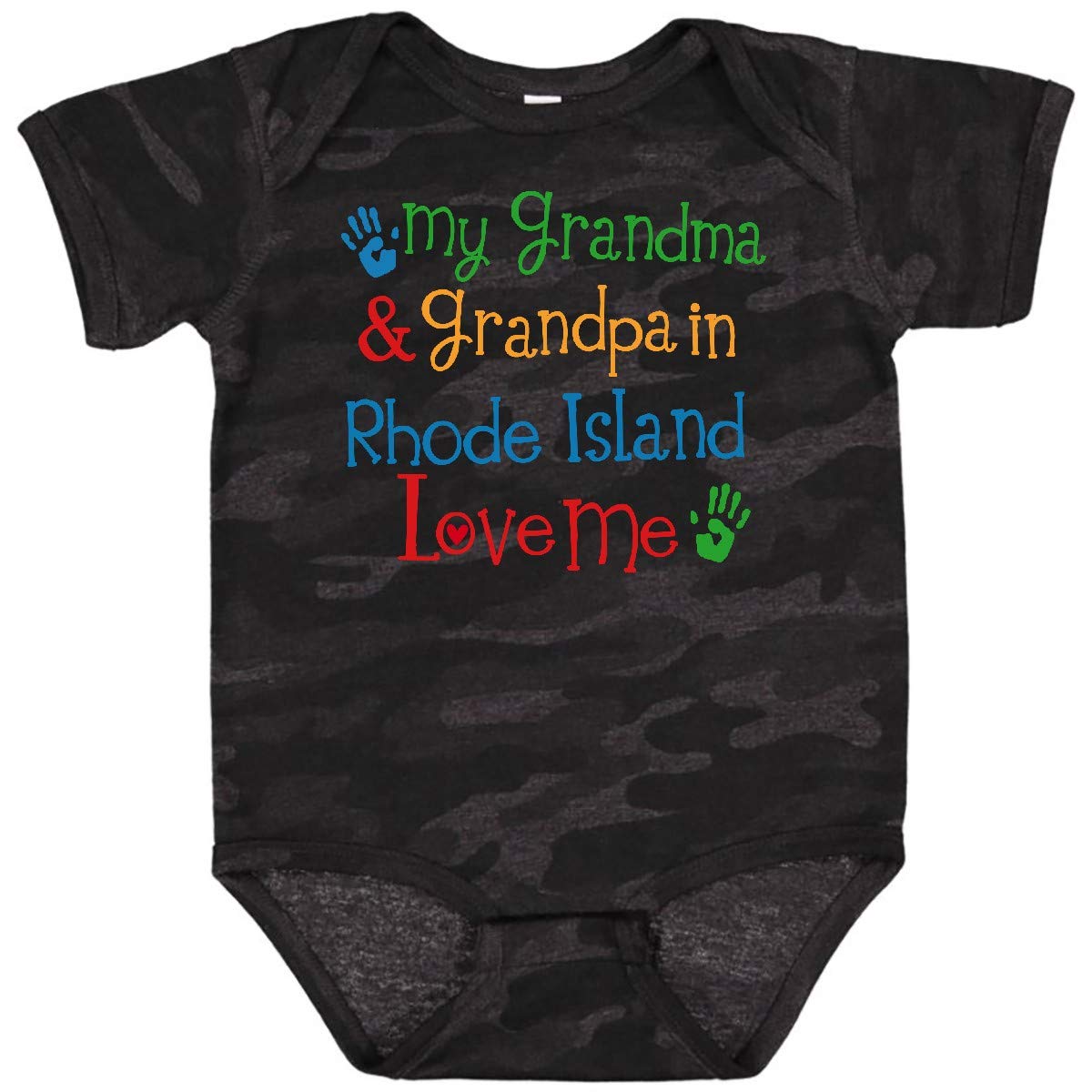 Inktastic Rhode Island Grandma Loves Me Baby Bodysuit - Cute Infant Onesie for Newborns & Toddlers - Perfect for Family Photos, Holidays & Grandparent Visits