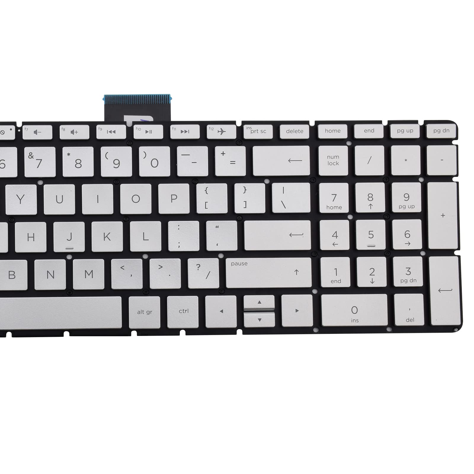 HP 15-BS 15-BP 15-BR 15-BW 15G-BR 15Q-BD 15Z-BW 17G-BR 15-RA 15-RB 17-BS Replacement Backlit Keyboard - Silver | Compatible with HP Laptops | Perfect for Typing, Gaming & Office Work