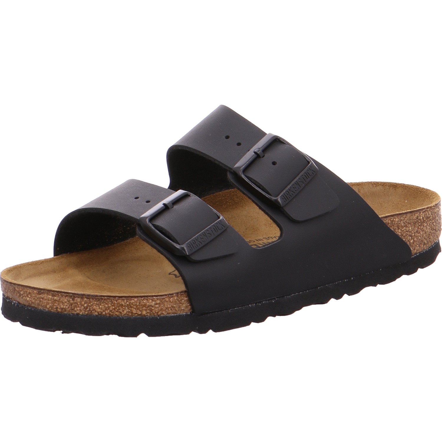 Birkenstock Women's Arizona Soft Footbed Sandals - Black, Narrow US 6-6.5 | Comfortable Cork Footbed Slides for Walking, Travel & Casual Outfits