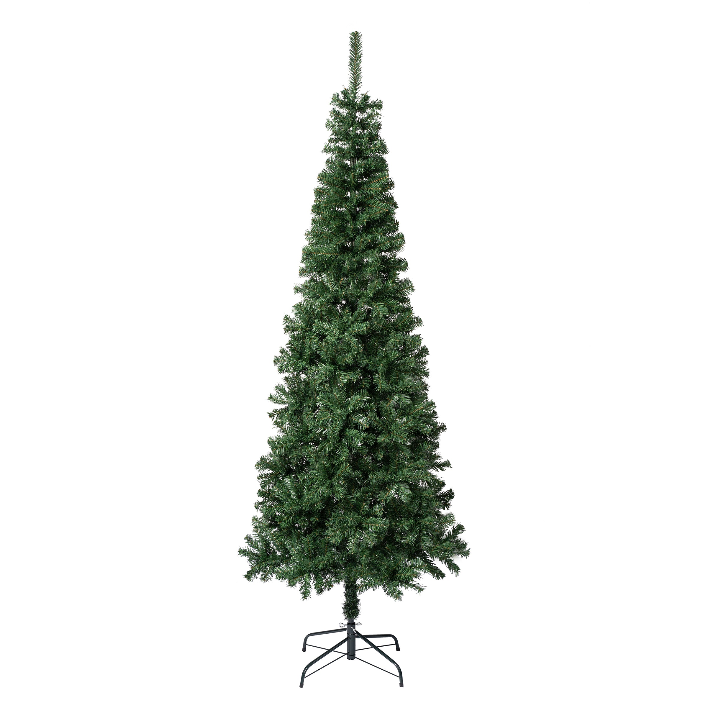 7.5 ft. Linden Spruce Slim Artificial Christmas Tree - Perfect for Small Spaces, Apartments & Holiday Decorations