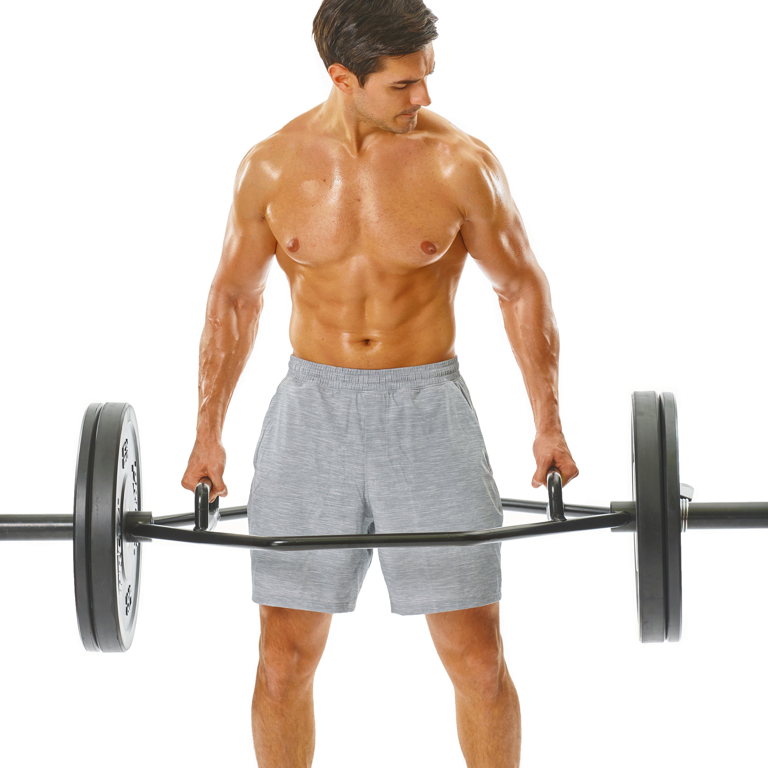 PRCTZ Olympic 50LB Hex Weight Trap Bar with 2-Inch Sleeve - Heavy Duty Strength Training Equipment for Deadlifts, Squats & Home Gym Workouts