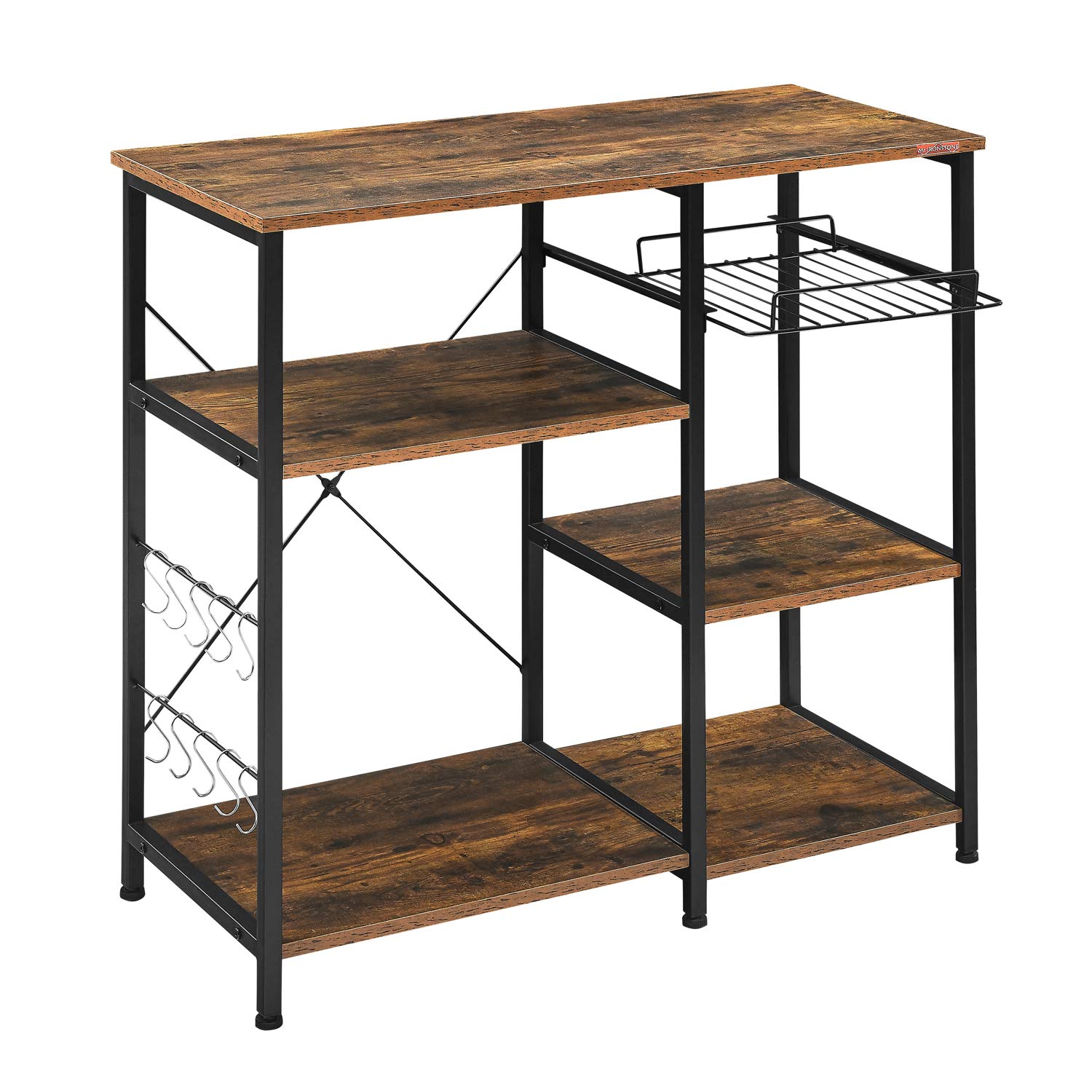 Mr IRONSTONE 3-Tier Bakers Rack with Coffee Bar - 35.5