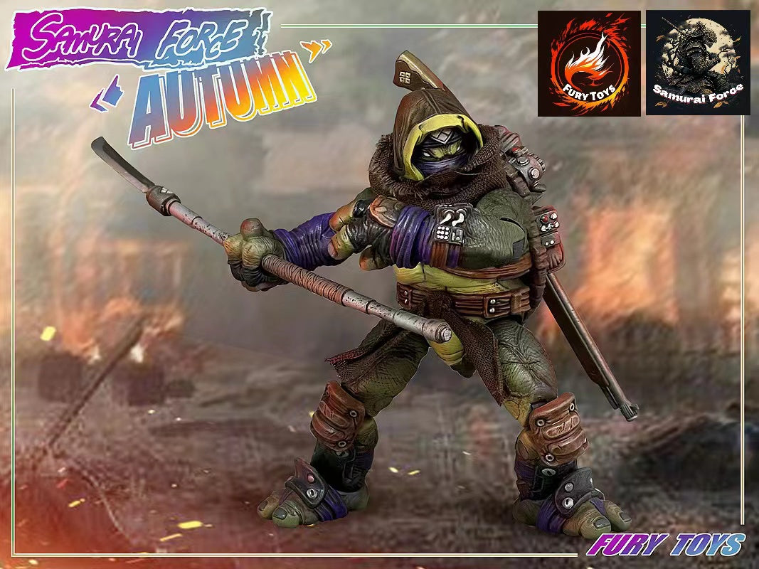 Fury Toys 1/12 Scale 5-Inch Samurai Force Turtles Autumn Action Figure - Collectible Ninja Turtle Toy for Display, Photography & Role Play Scenes