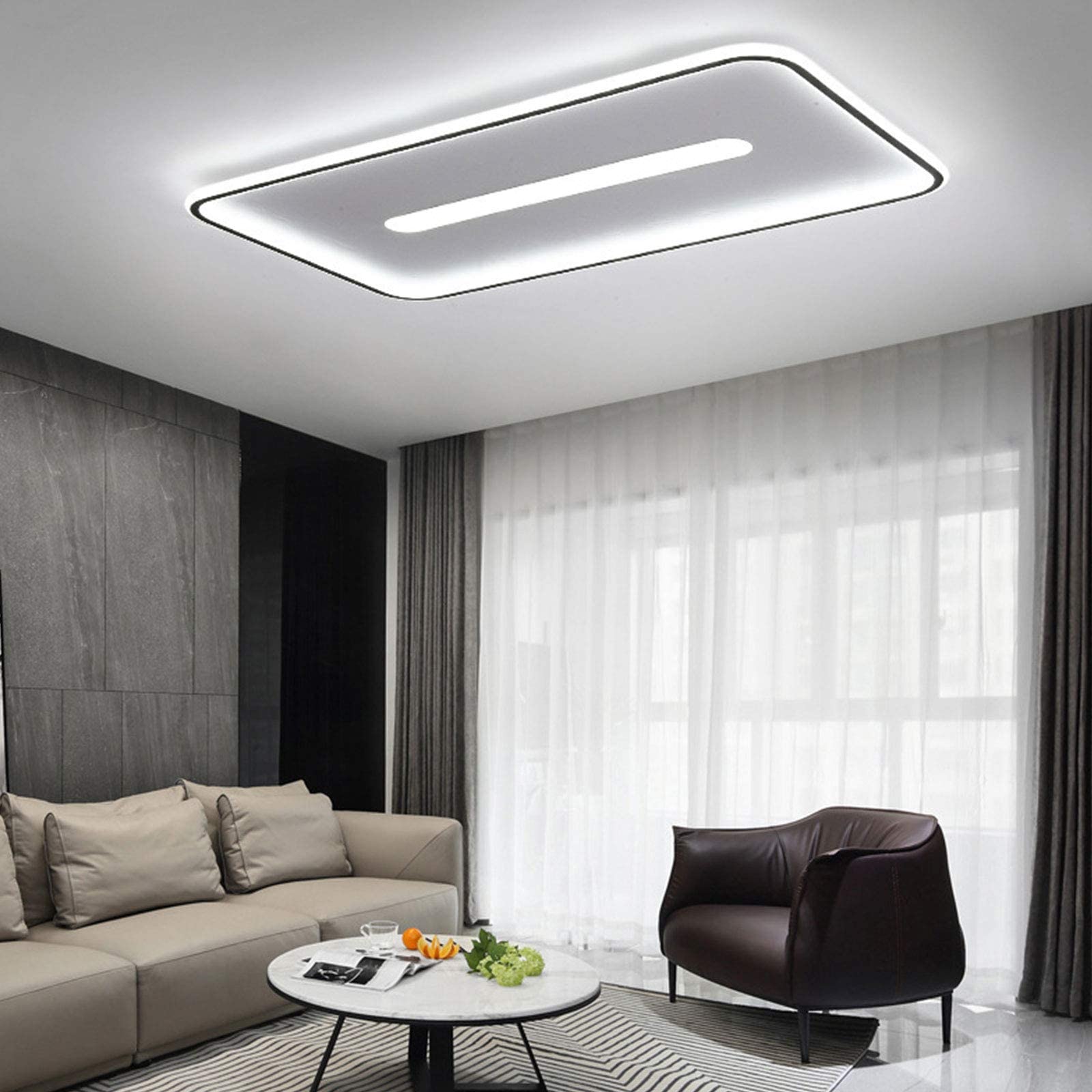 Modern LED Ceiling Light - Ultra Thin Nordic Style Acrylic Square Flush Mount Fixture, 3500K-6000K Dimmable, Energy Saving LED Light for Bedroom, Dining Room & Living Room | Perfect for Home, Office and Commercial Spaces