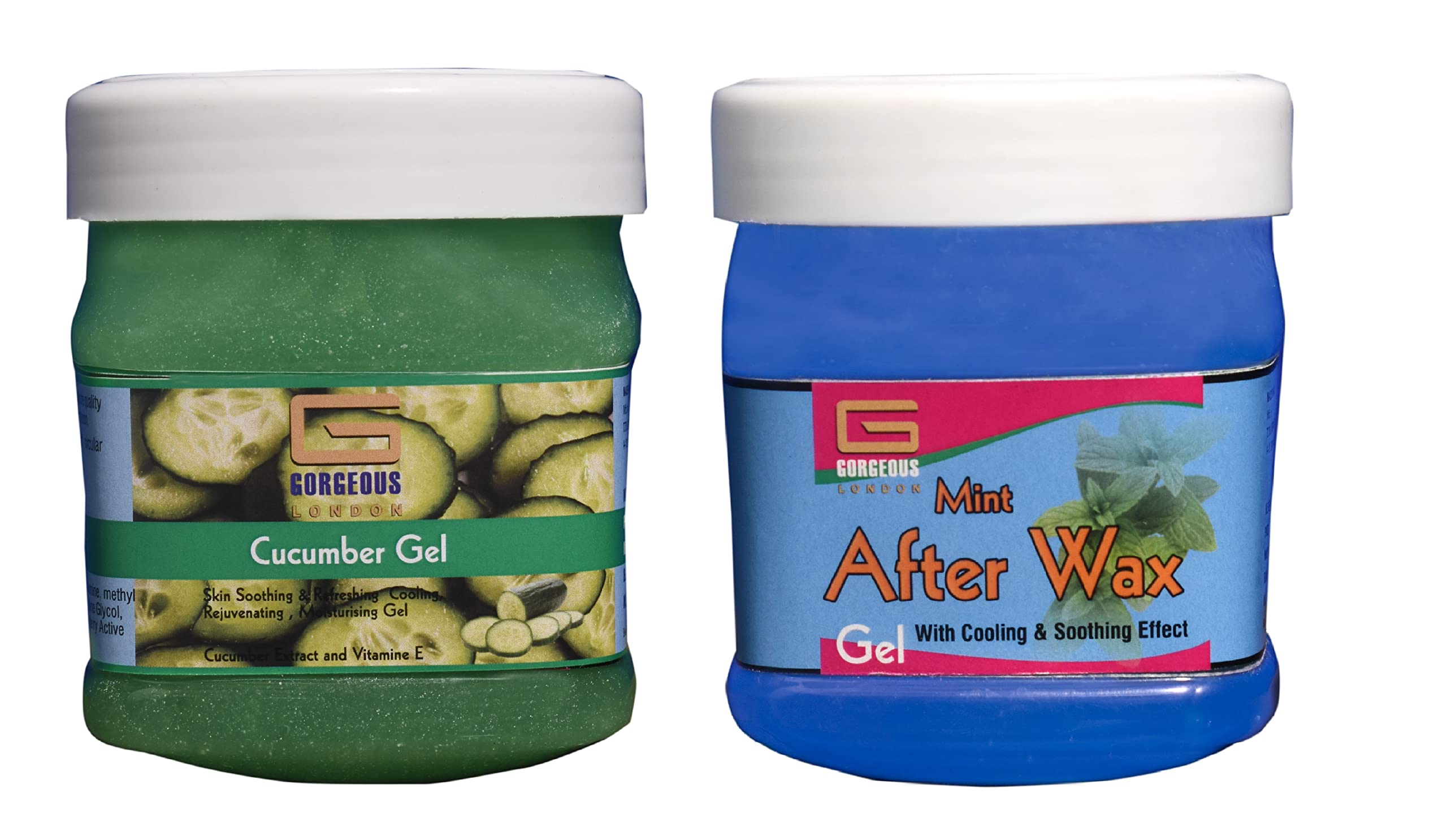 London Cucumber & Mint After Wax Gel Combo - 2 Pack (450ml Each) | Soothing Post-Wax Care for Smooth, Hydrated Skin | Perfect for Legs, Bikini & Facial Hair Removal