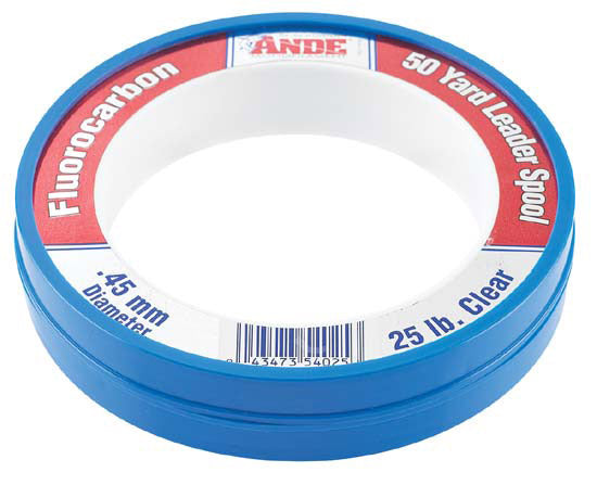 Ande 50 Yard Fluorocarbon Fishing Leader Spool - Premium Invisible Line for Bass, Trout & Saltwater Fishing - Ideal for Freshwater & Offshore Angling