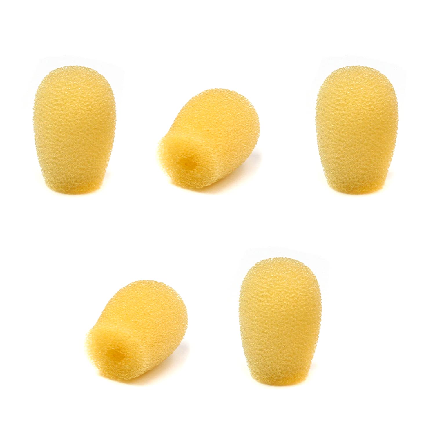 Fielect 20Pcs Headset Microphone Foam Covers - Skin Color Mini Mic Windscreen for Lapel & Headset Mics - Perfect for Podcasting, Streaming, and Professional Recordings