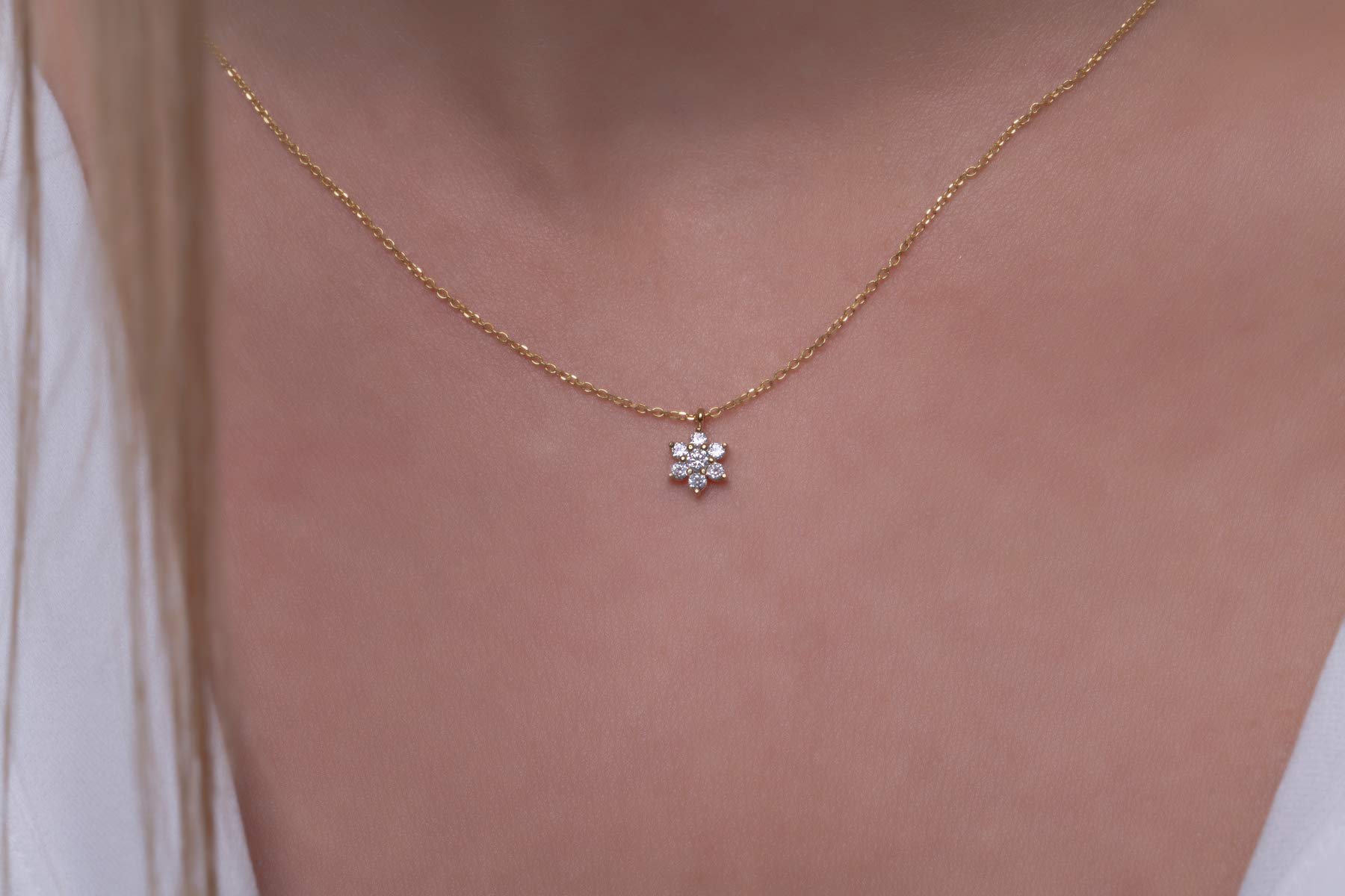 Elegant Diamond Flower Necklace - Ruby, Emerald, Sapphire Gemstone Jewelry for Women | Perfect for Weddings, Parties & Gifts