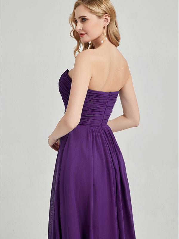 Elegant Dark Navy Sweetheart Strapless Chiffon Maternity Bridesmaid Dress for Weddings, Baby Showers & Formal Events