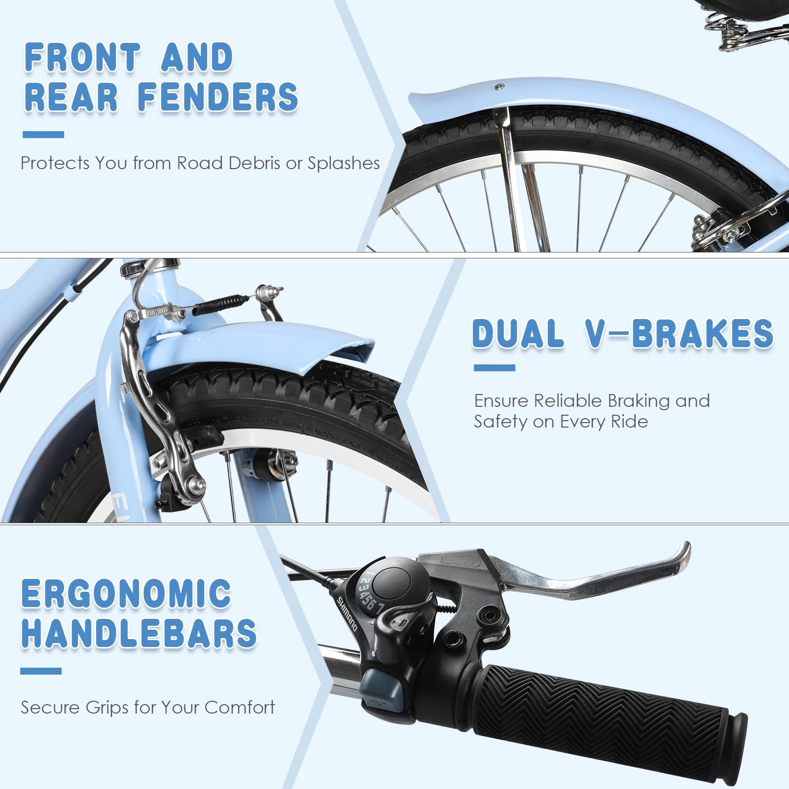 26 Inch Women's Beach Cruiser Bike - 7 Speed Hybrid Cruiser Bicycle for Adults, Lightweight Frame with Anti-Skid Tires, Easy Assembly - Perfect for Coastal Rides, City Commuting & Leisure Cycling