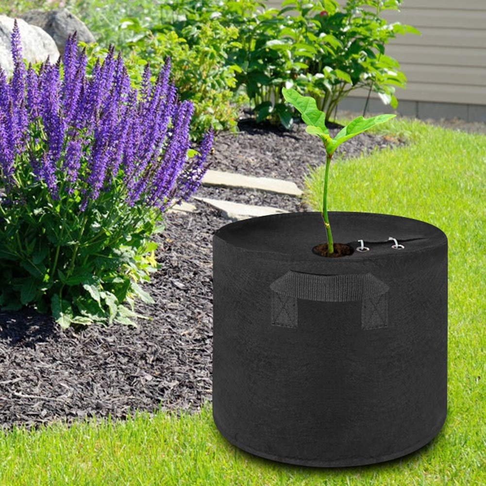 10 Gallon Black Vegetable Grow Bags with Handles - Potato Planting Bags for Outdoor Gardening, Balcony Decor & Plant Containers | Perfect for Tomatoes, Herbs & Root Vegetables