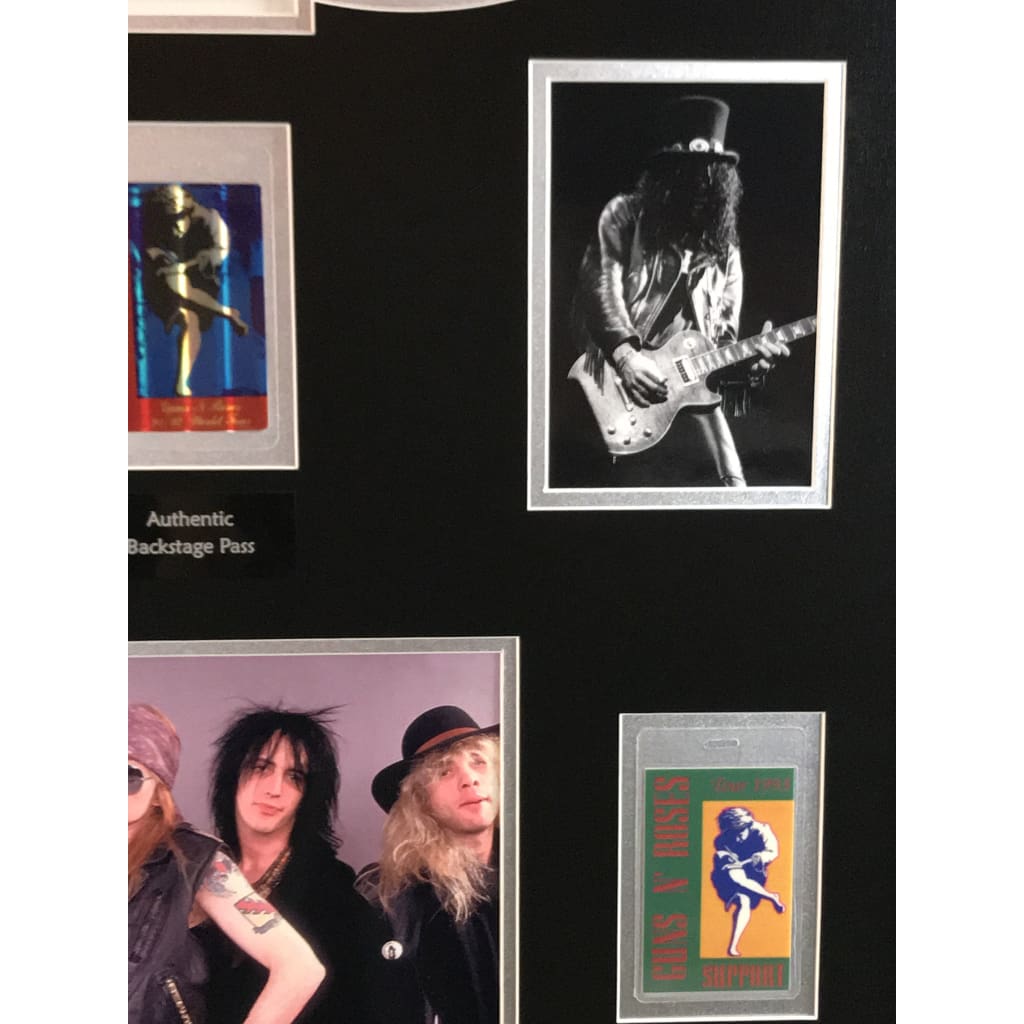 Guns N' Roses Autographed Memorabilia Collage with JSA COA - Authentic Signed Rock Band Collectible for Fans, Display & Home Decor