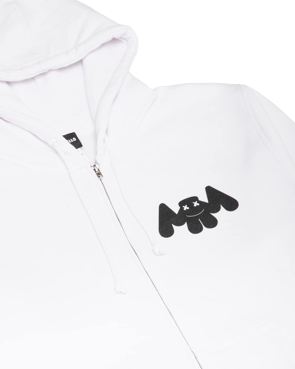 Marshmello MELLOGANG 30 Zip-Up Hoodie - White Men's & Women's Casual Outerwear for Concerts, Streetwear & Fan Merch Collection