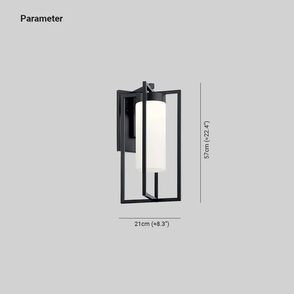 Modern Rectangular Frame Cylindrical Outdoor Wall Lights - Weatherproof LED Sconce for Porch, Patio, Garden & Exterior Home Lighting