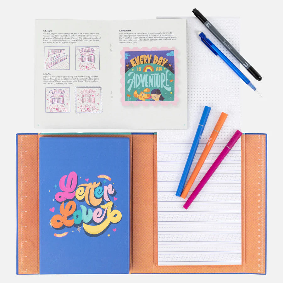 Hand Lettering Kit for Kids - Creative Art Activity Set for Learning Calligraphy & Drawing | Perfect for Homeschooling, Classroom & DIY Craft Projects
