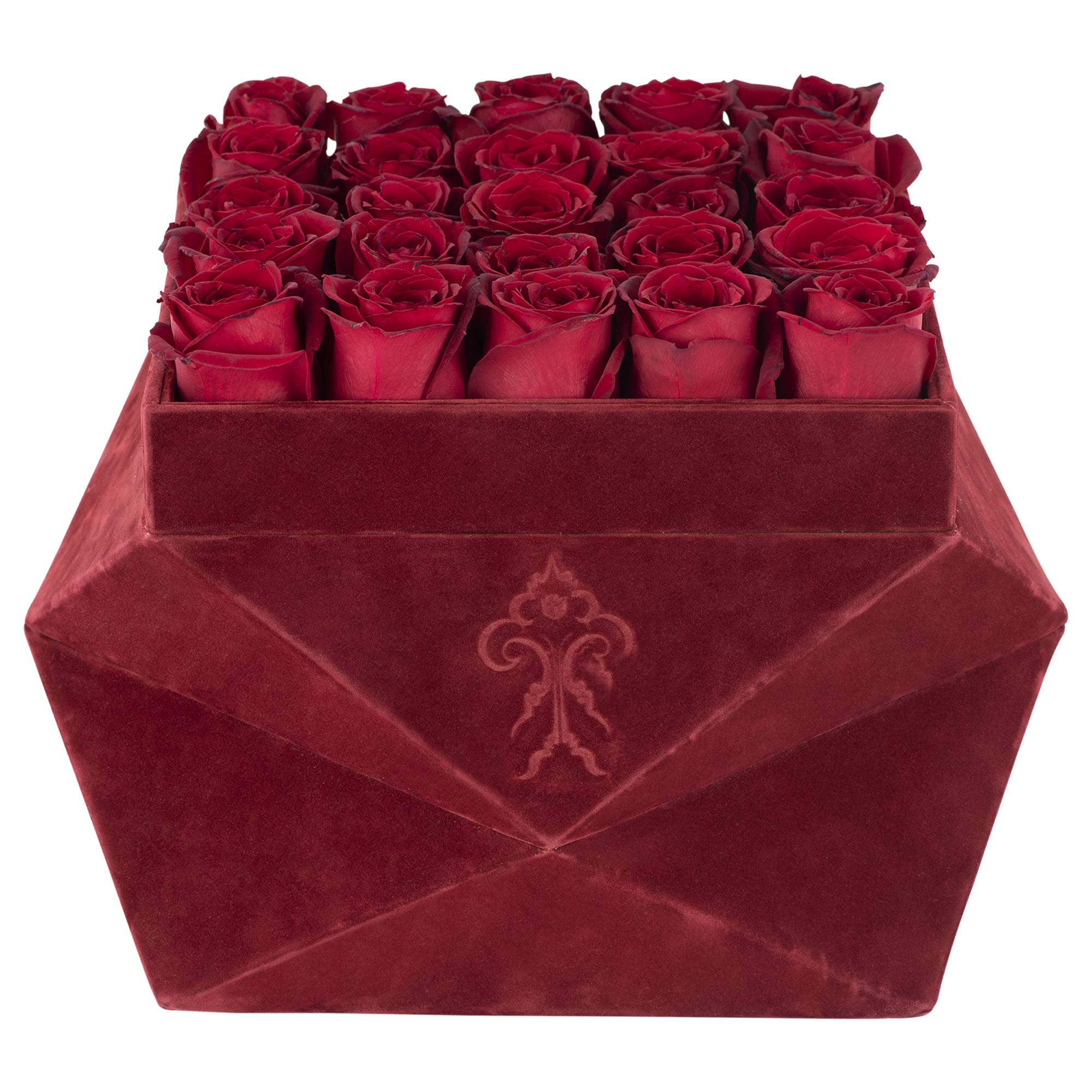 Premium Preserved Roses in Gift Box - Long Lasting Real Flowers for Anniversary, Wedding, Valentine's Day - Red & Black Burgundy Roses for Home Decor, Romantic Gifts and Special Occasions