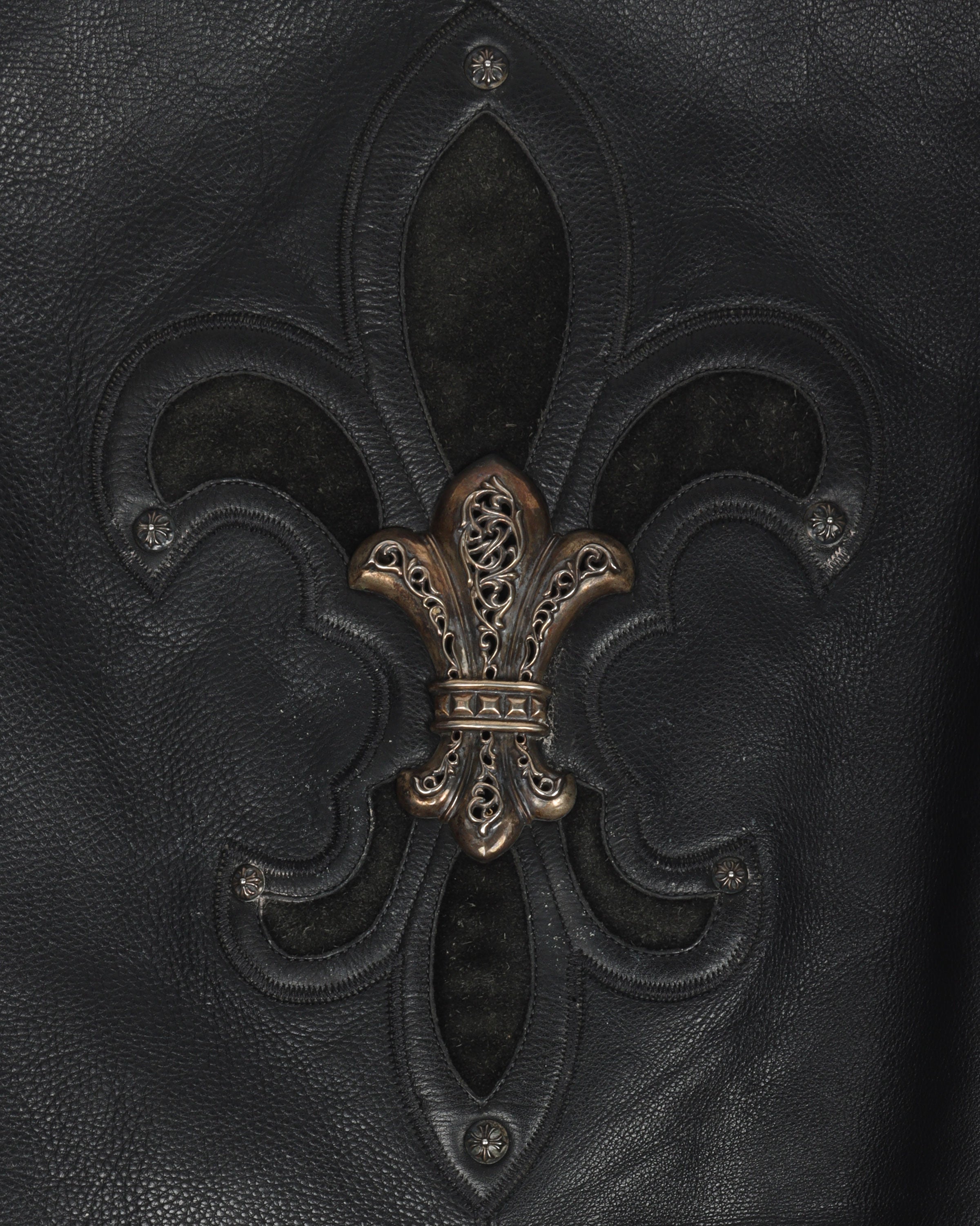 Vintage 1990s Silver Fleur Cross Leather Vest for Women - Gothic Punk Fashion, Biker Jacket Alternative - Perfect for Concerts, Halloween & Retro Outfits