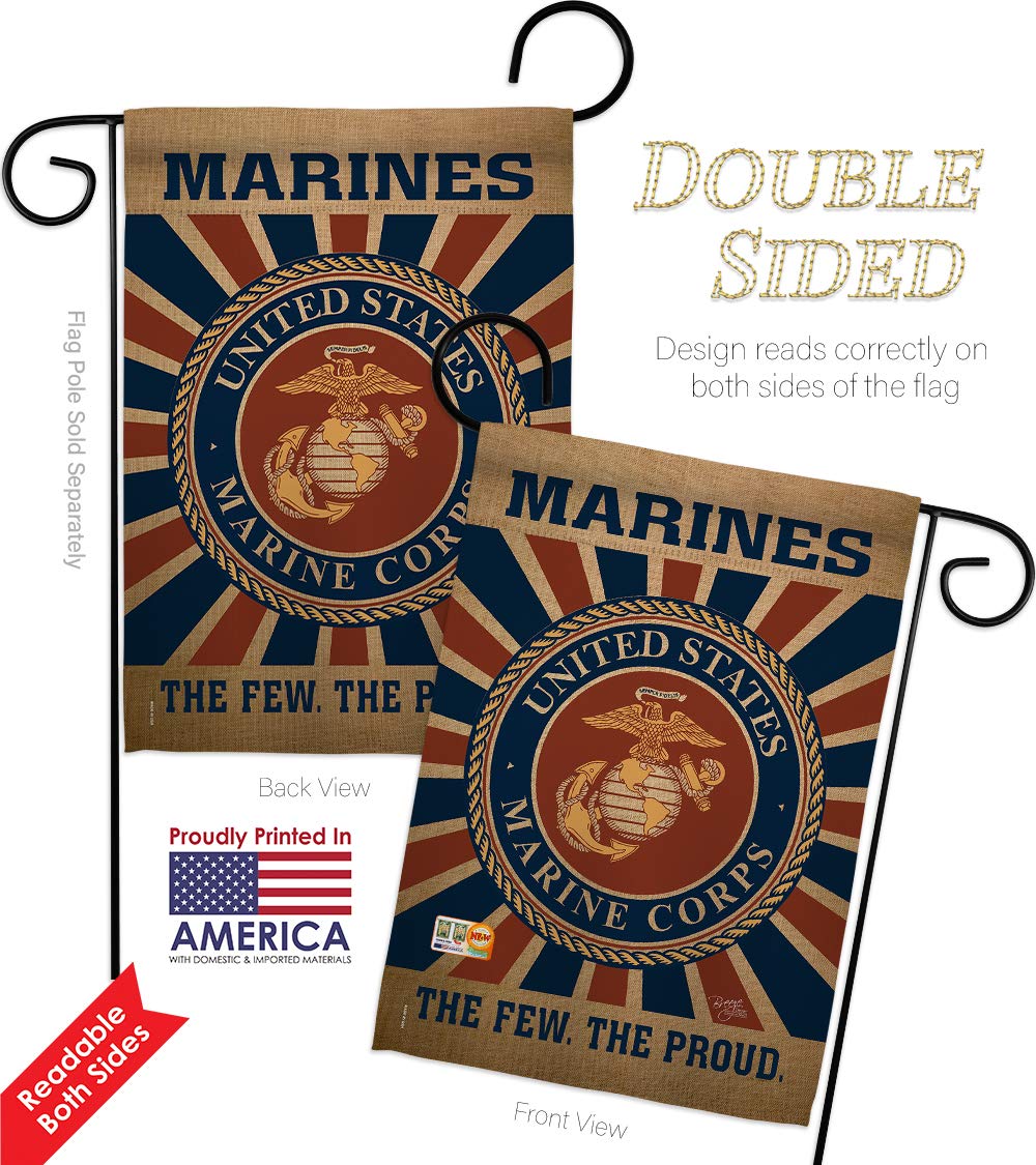 USMC Semper Fi Garden Flag - Double-Sided 28x40 Inch Marine Corps Yard Banner for Veterans, Military Decor - Made in USA | Perfect for Patriotic Home, Front Yard & Armed Forces Tribute