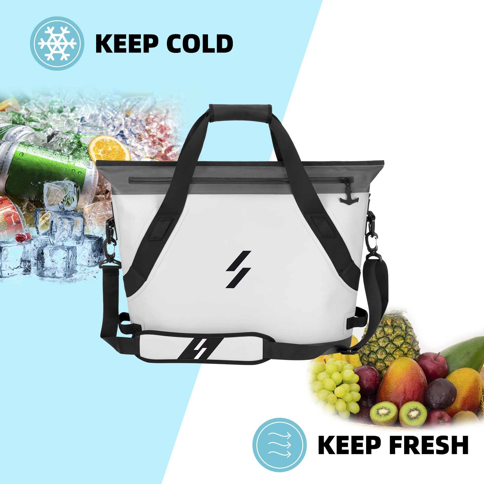 ROCKBROS 22L Soft Cooler Bag - Insulated, Leakproof & Waterproof - Portable Handheld Cooler for Camping, Beach, Travel, Hiking & Outdoor Picnics | Perfect for Keeping Drinks Cold & Food Fresh on Adventures